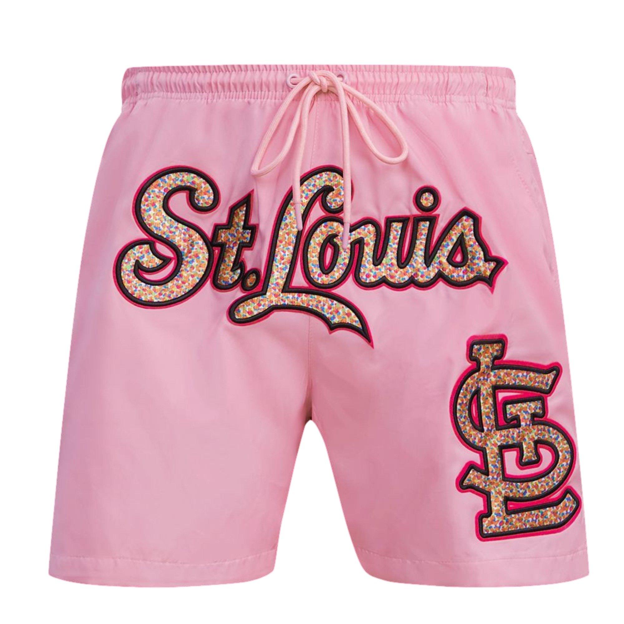 Pro Standard Men's St. Louis Cardinals MLB Confetti Shorts-Pink - PINK Thumbnail View 1