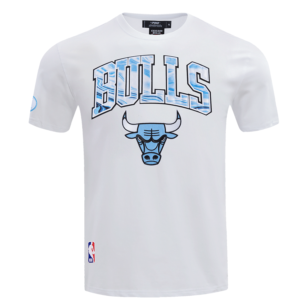 Pro Standard Men's Chicago Bulls Retro 9 "Powder Blue" Short Sleeve Tee-White - WHITE Thumbnail View 1