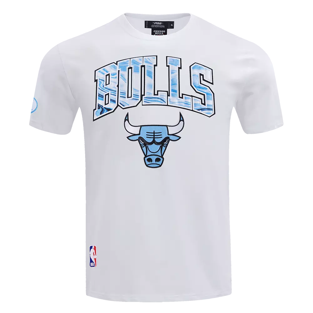 Pro Standard Men's Chicago Bulls Retro 9 "Powder Blue" Short Sleeve Tee-White - WHITE