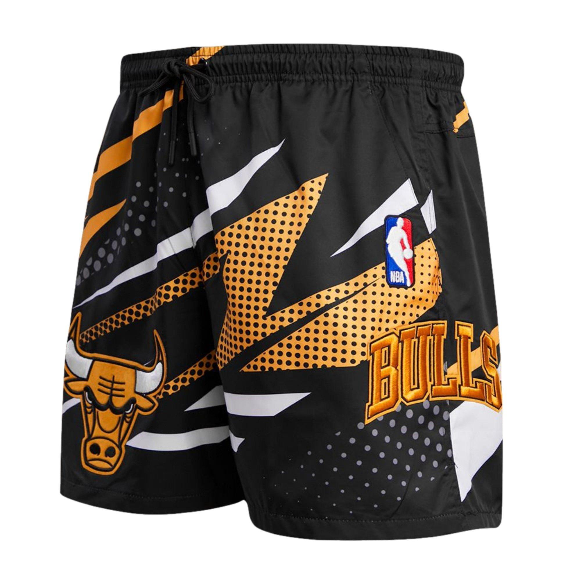 Pro Standard Men's Chicago Bulls Retro 1 "Yellow Ohcre" Shorts - BLACK/YELLOW Thumbnail View 1