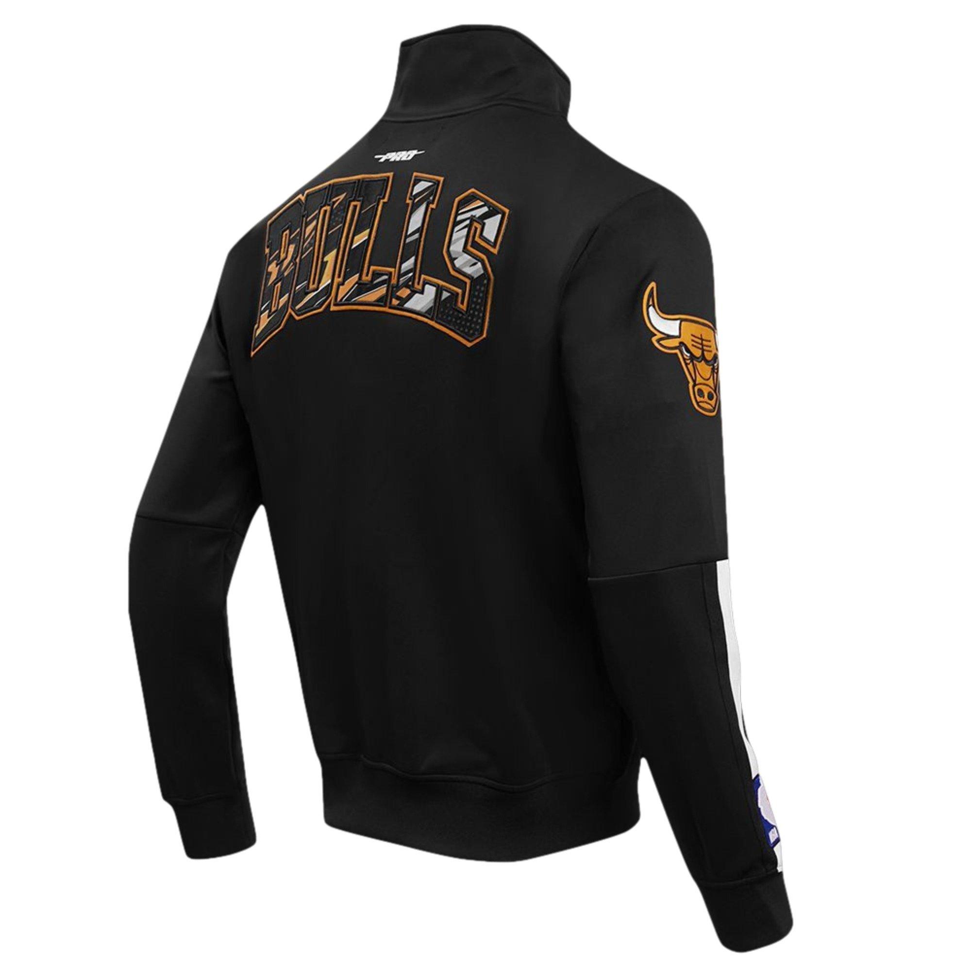 Pro Standard Men's Chicago Bulls Retro 1 "Yellow Ohcre" Track Jacket - BLACK/YELLOW Thumbnail View 2