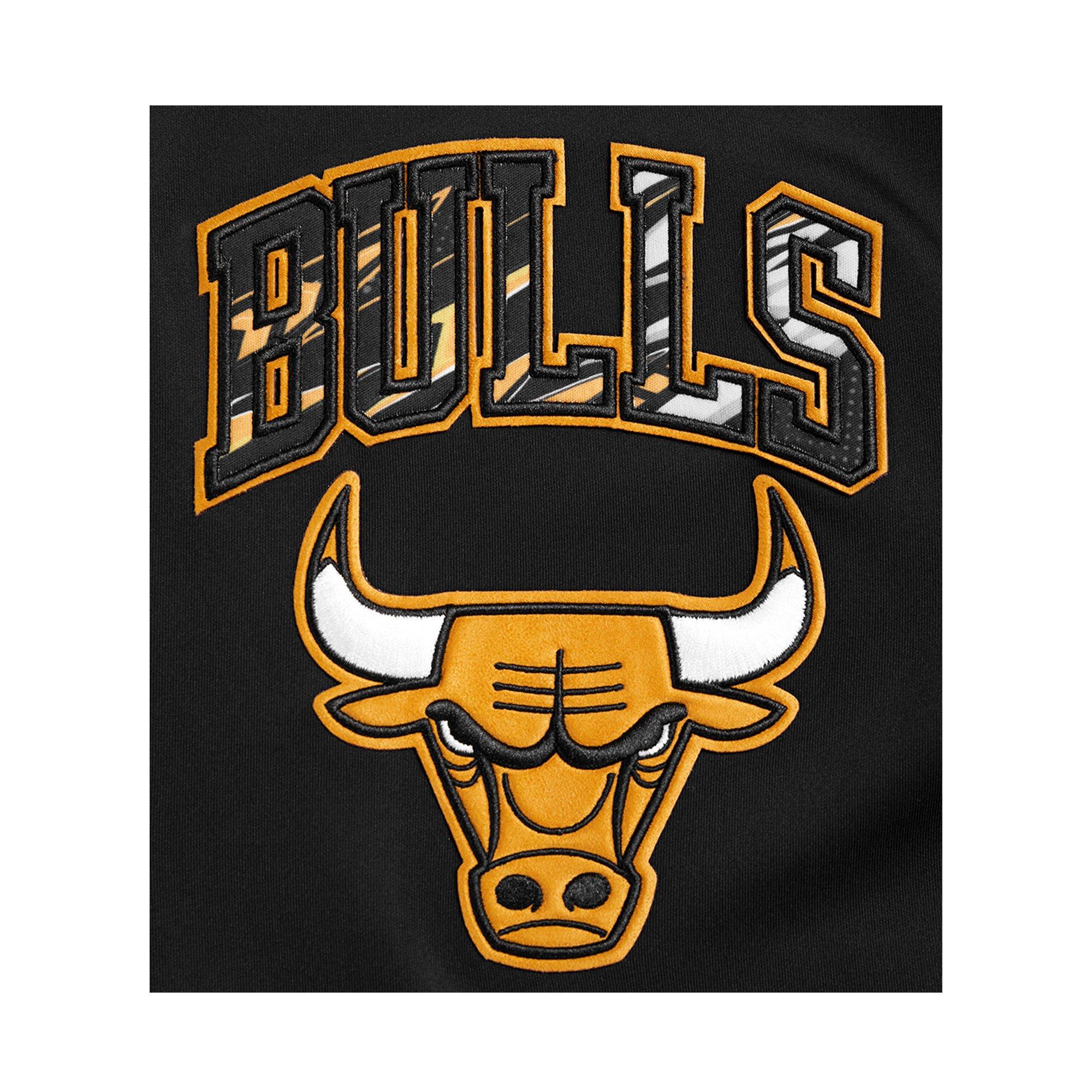 Pro Standard Men's Chicago Bulls Retro 1 "Yellow Ohcre" Track Jacket - BLACK/YELLOW Thumbnail View 4