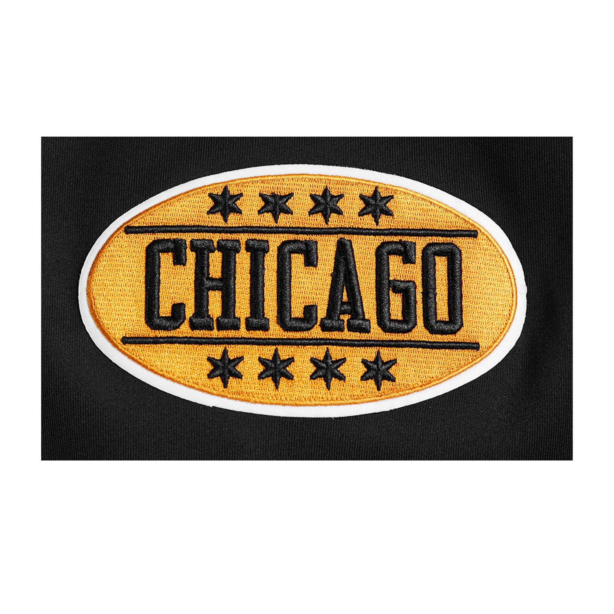 Pro Standard Men's Chicago Bulls Retro 1 "Yellow Ohcre" Track Jacket - BLACK/YELLOW Thumbnail View 6