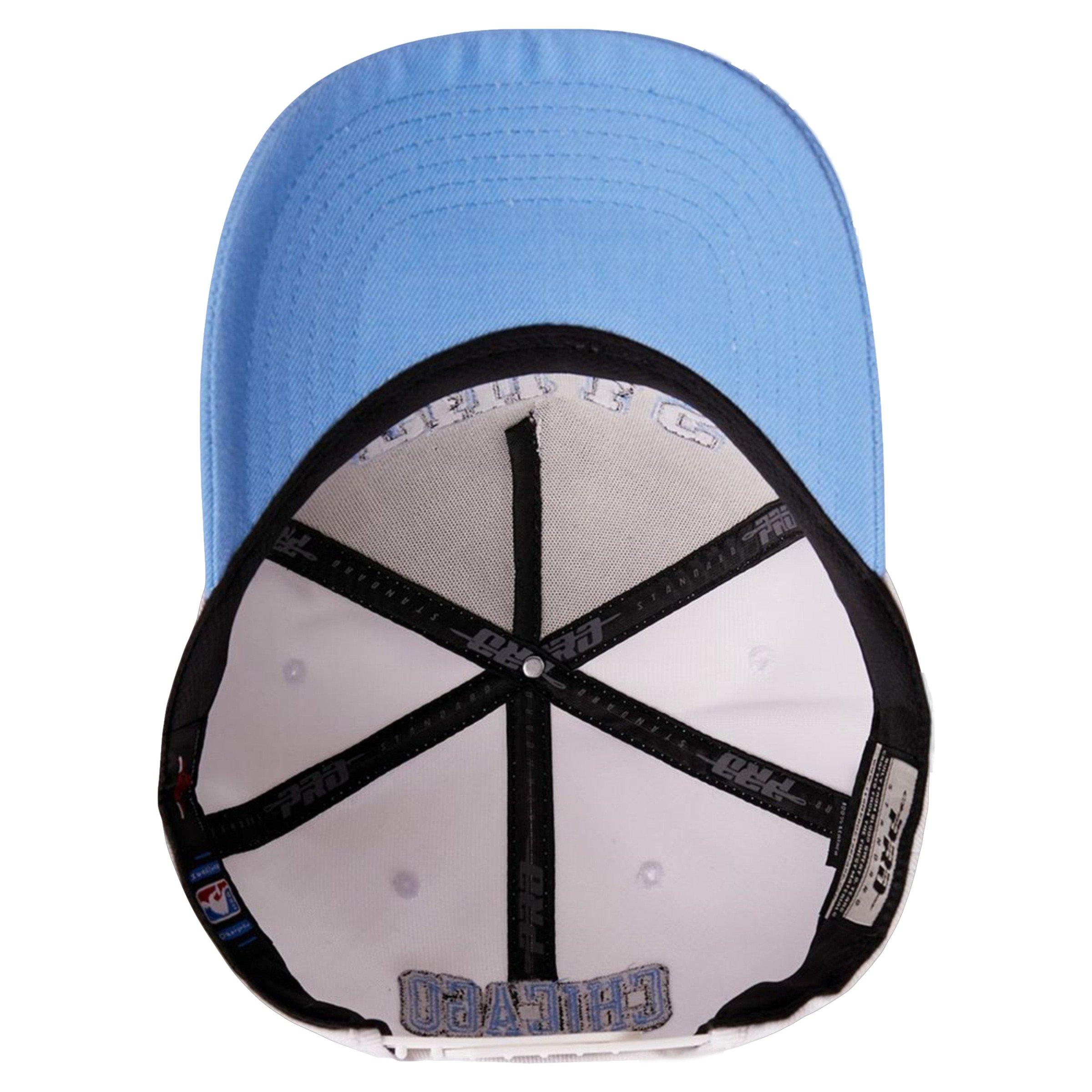 Pro Standard Chicago Bulls Retro 9 "Powder Blue" Snapback-White/Blue - WHITE Thumbnail View 4