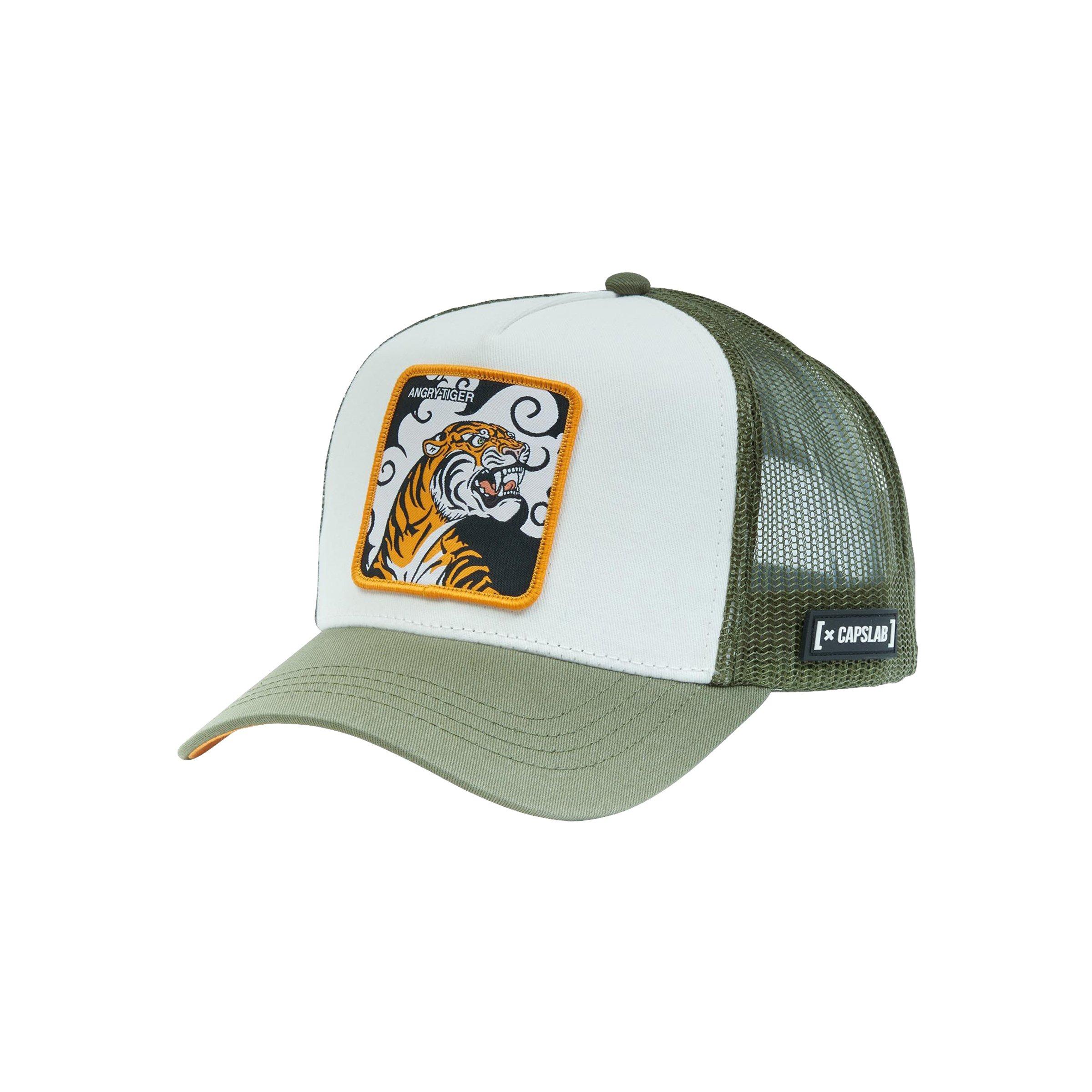 Capslab Green Tiger Trucker Snapback-Green - GREEN Thumbnail View 1