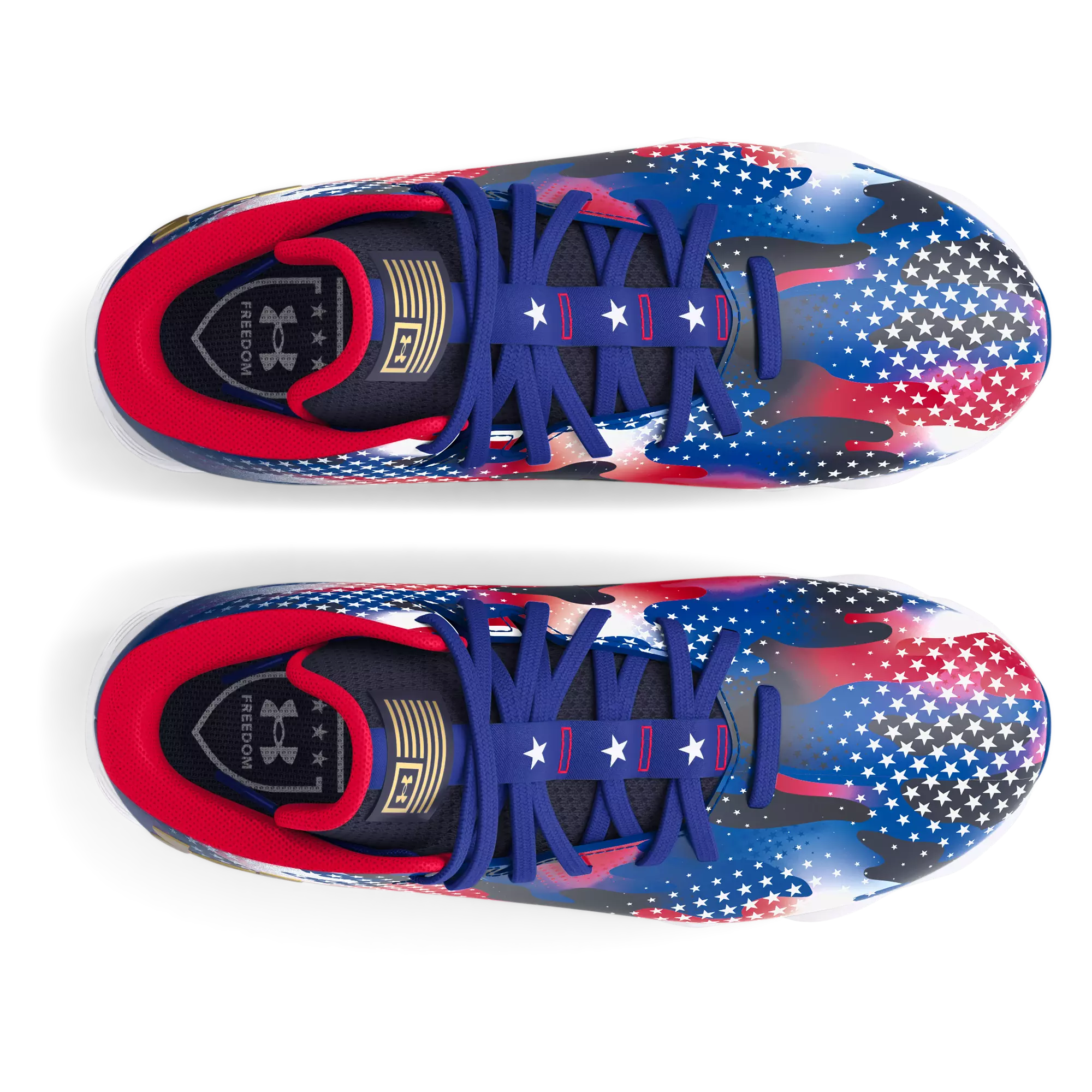 Under Armour Spotlight 4 RM "USA" Grade School Boys' Football Cleat - BLUE/GOLD