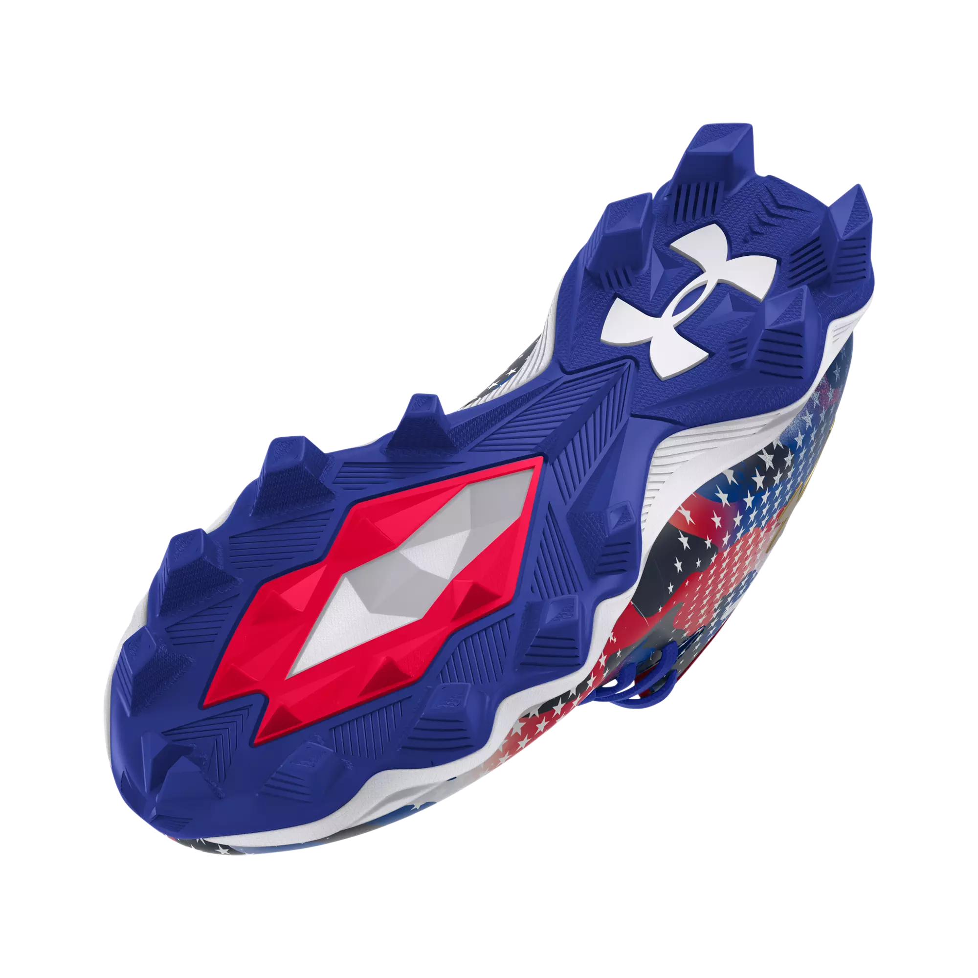 Under Armour Spotlight 4 RM "USA" Grade School Boys' Football Cleat - BLUE/GOLD