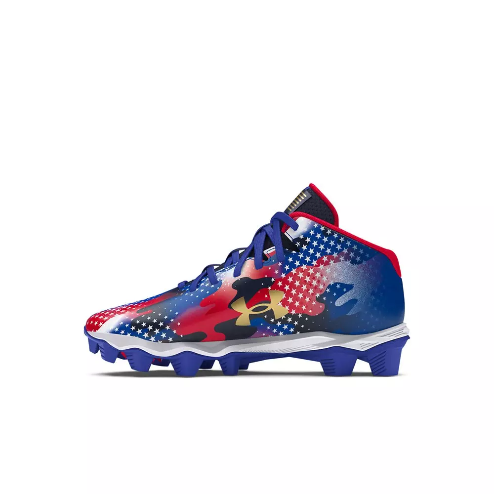 Under Armour Spotlight 4 RM Jr "USA" Preschool Boys' Football Cleat - BLUE/GOLD