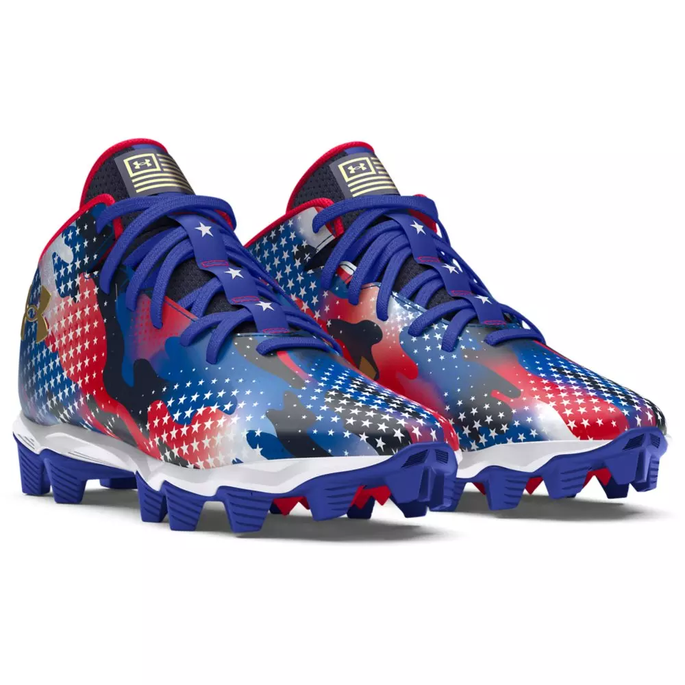 Under Armour Spotlight 4 RM Jr "USA" Preschool Boys' Football Cleat - BLUE/GOLD