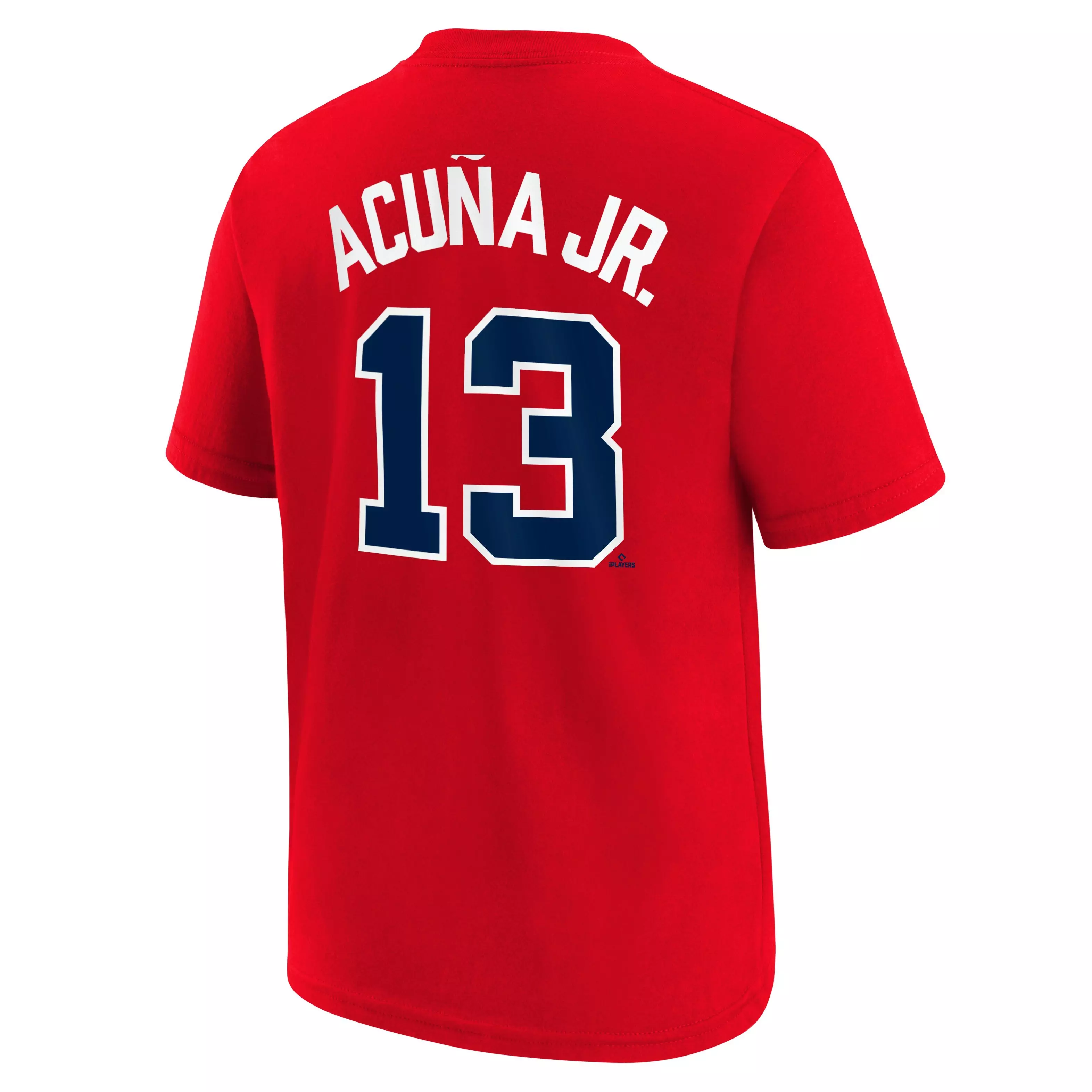 Nike Youth Atlanta Braves Ronald Acuna Jr. Name & Number MLB Short Sleeve Tee-Red - RED