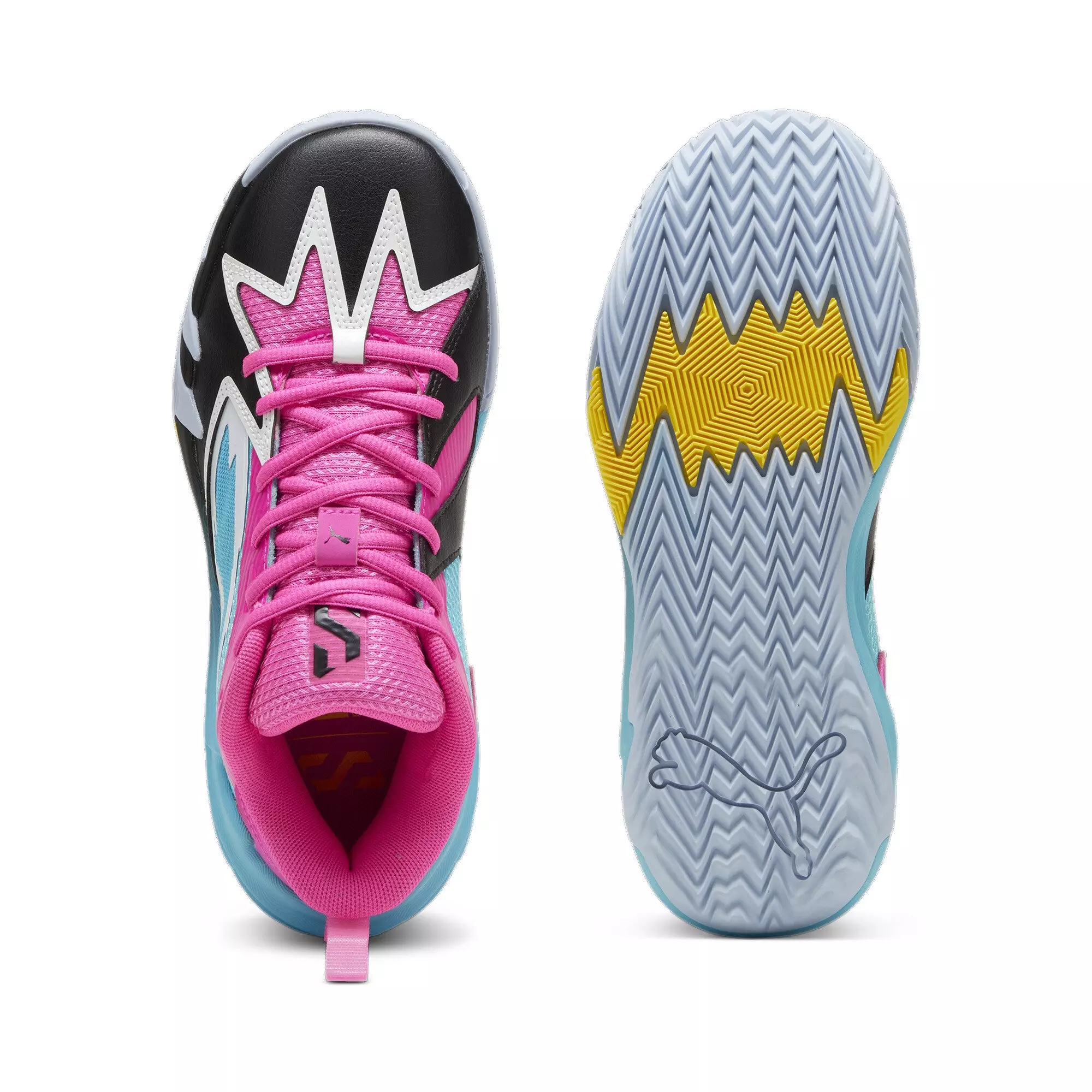 PUMA Scoot Zero "Northern Lights" Grade School Kids' Basketball Shoe - PINK/BLUE/BLACK