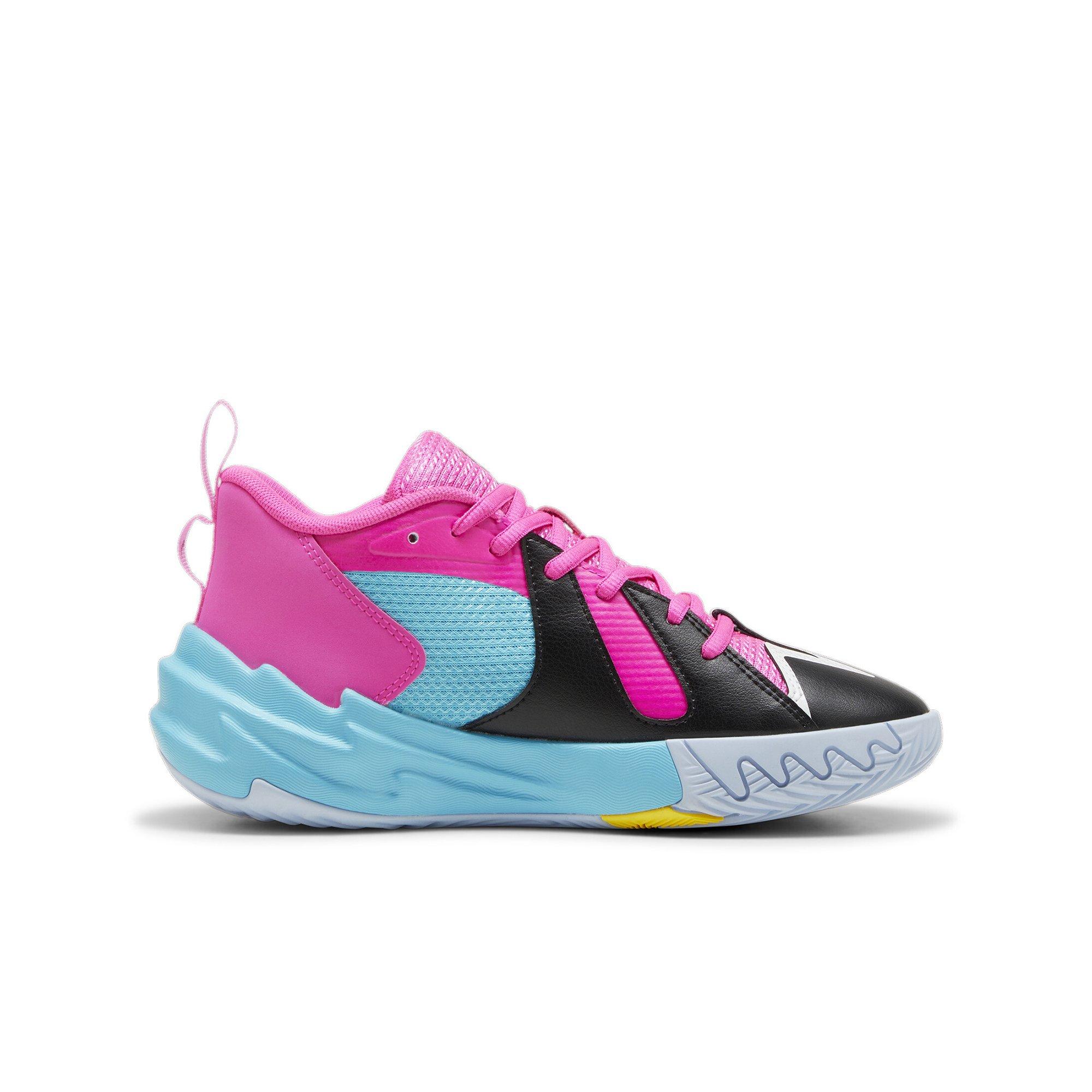 PUMA Scoot Zero "Northern Lights" Grade School Kids' Basketball Shoe - PINK/BLUE/BLACK Thumbnail View 2