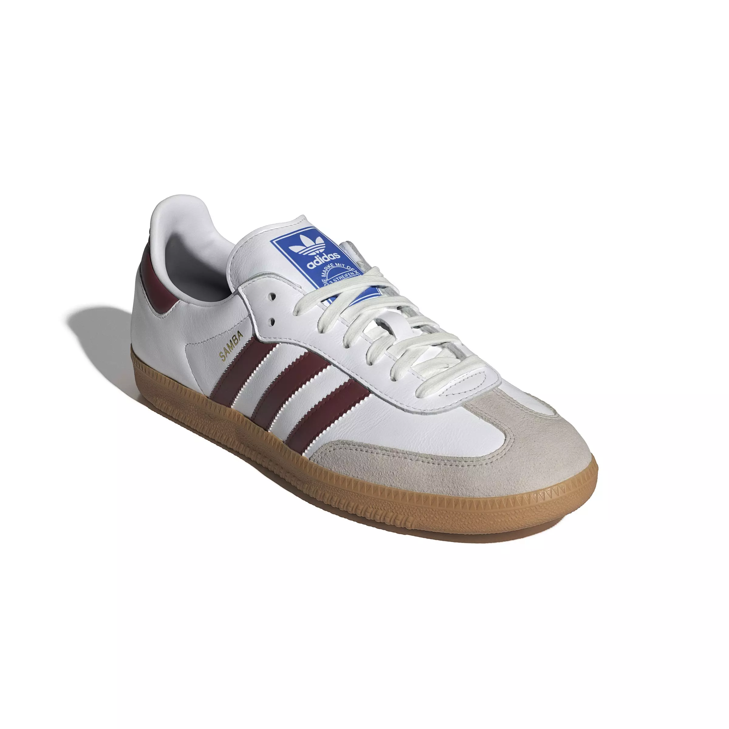 adidas Originals Samba OG "Ftwr White/Collegiate Burgundy/Gum" Men's Shoe - WHITE/BURGUNDY