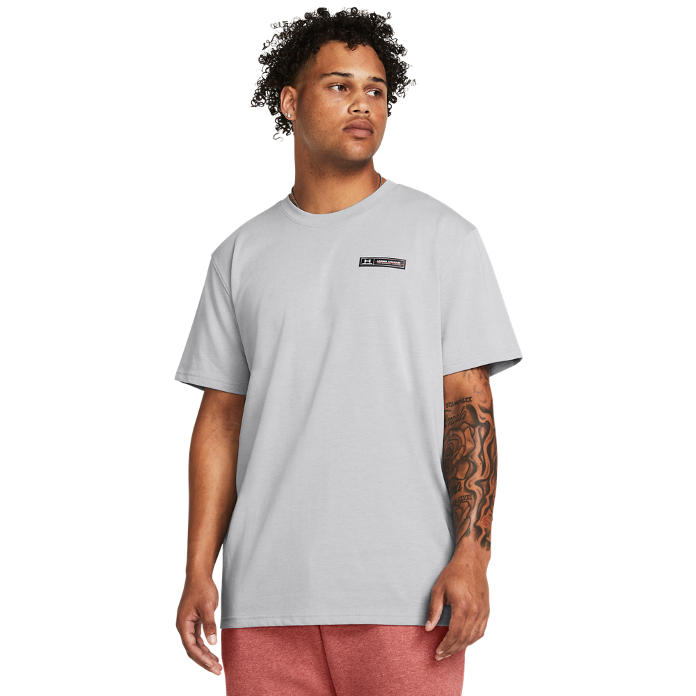 Under Armour Men's Armour Label Tee - GREY Thumbnail View 1