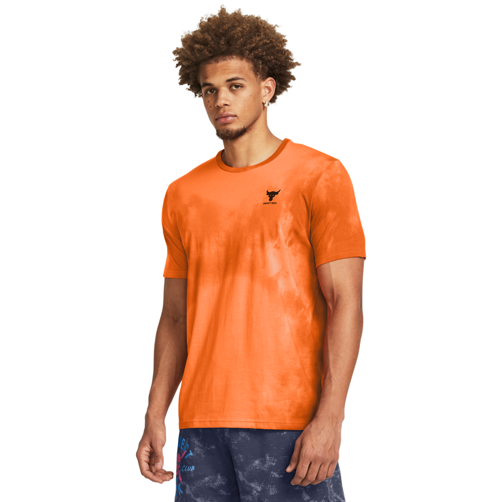 Under Armour Men's Project Rock Payoff Tee - Orange - ORANGE Thumbnail View 1