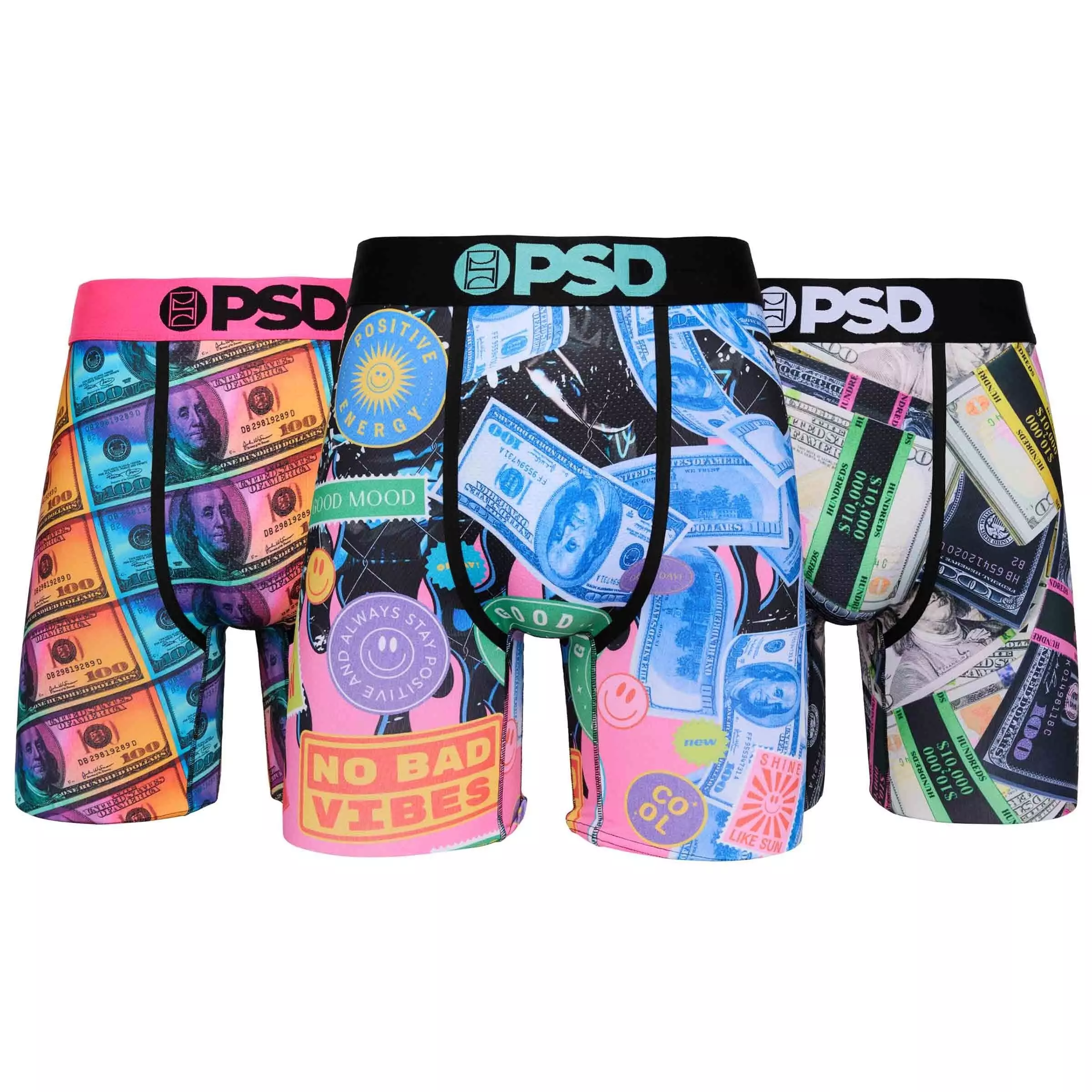 PSD Men's Neon Money Underwear-3PK - MULTI-COLOR