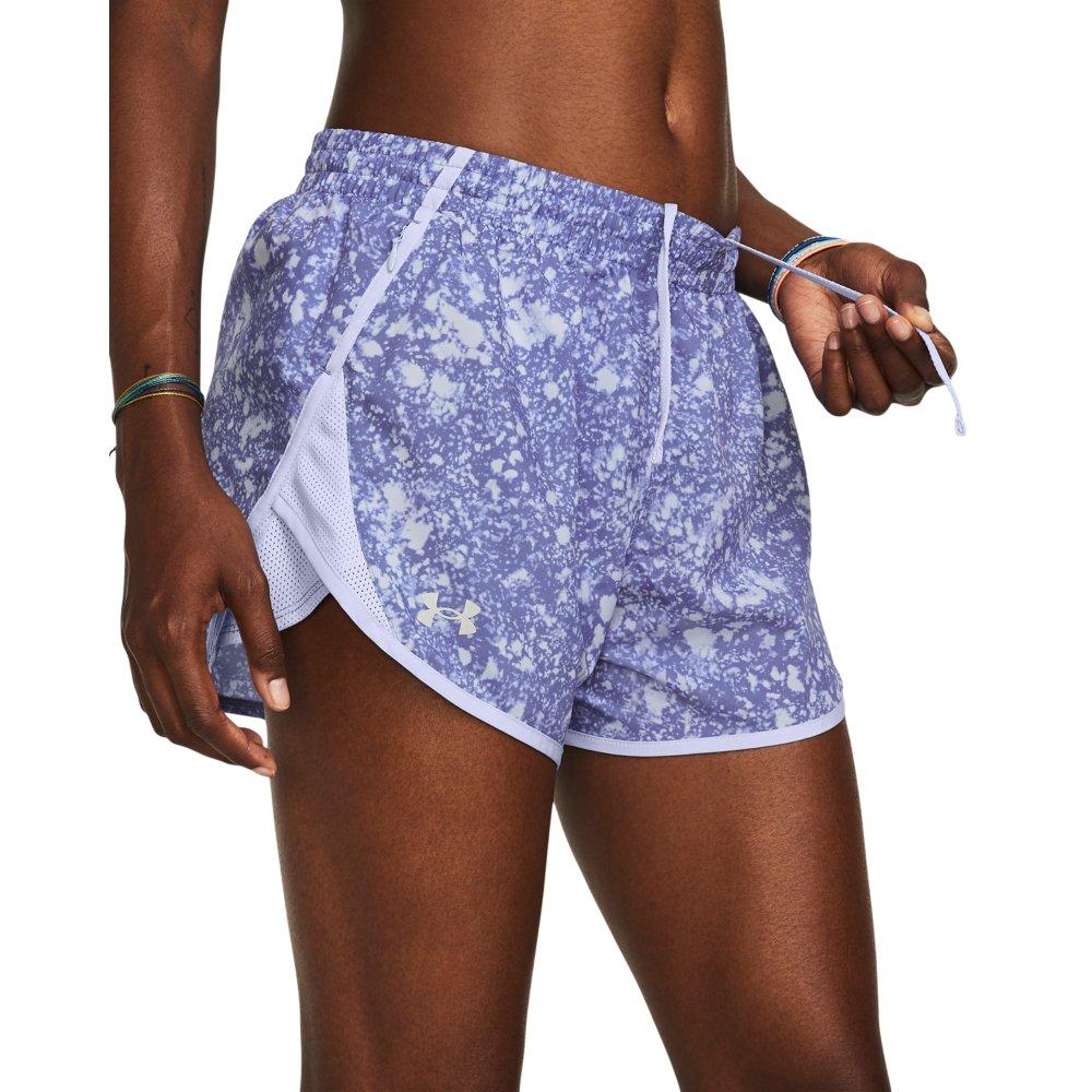 Under Armour Women's Fly-By Printed Shorts - BLUE Thumbnail View 3