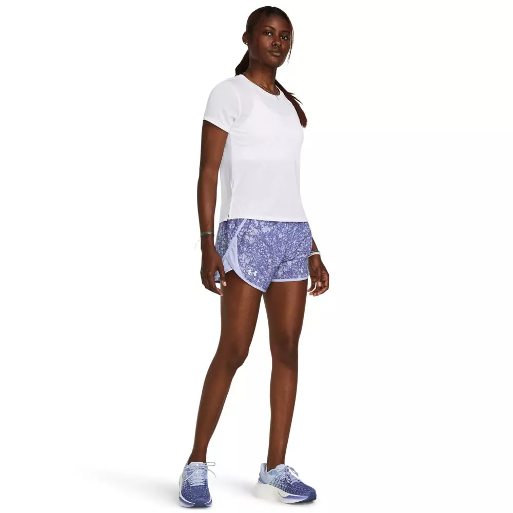 Under Armour Women's Fly-By Printed Shorts - BLUE