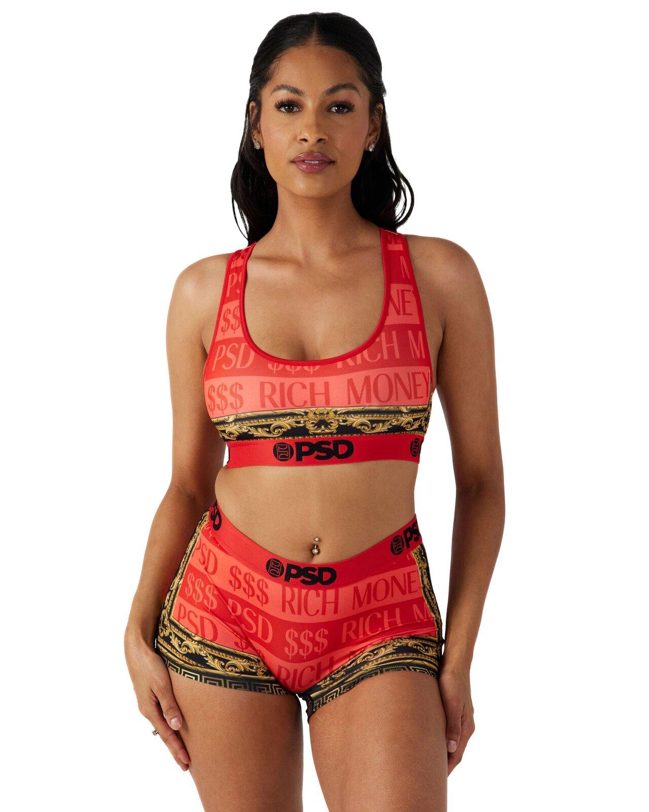 PSD Women's Rich Money Sports Bra - RED/BLACK Thumbnail View 1