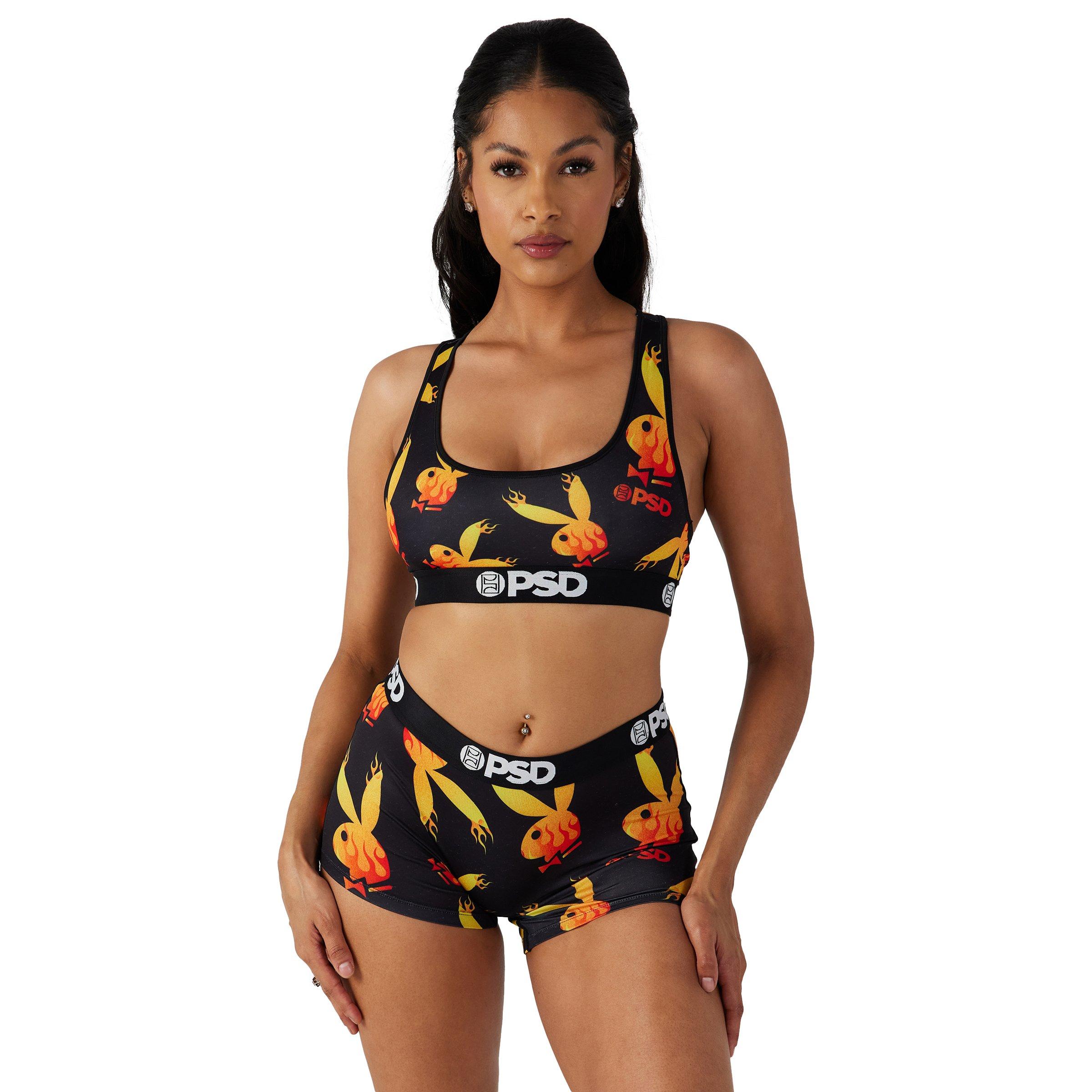 PSD Women's Playboy Flames Sports Bra - BLACK Thumbnail View 1