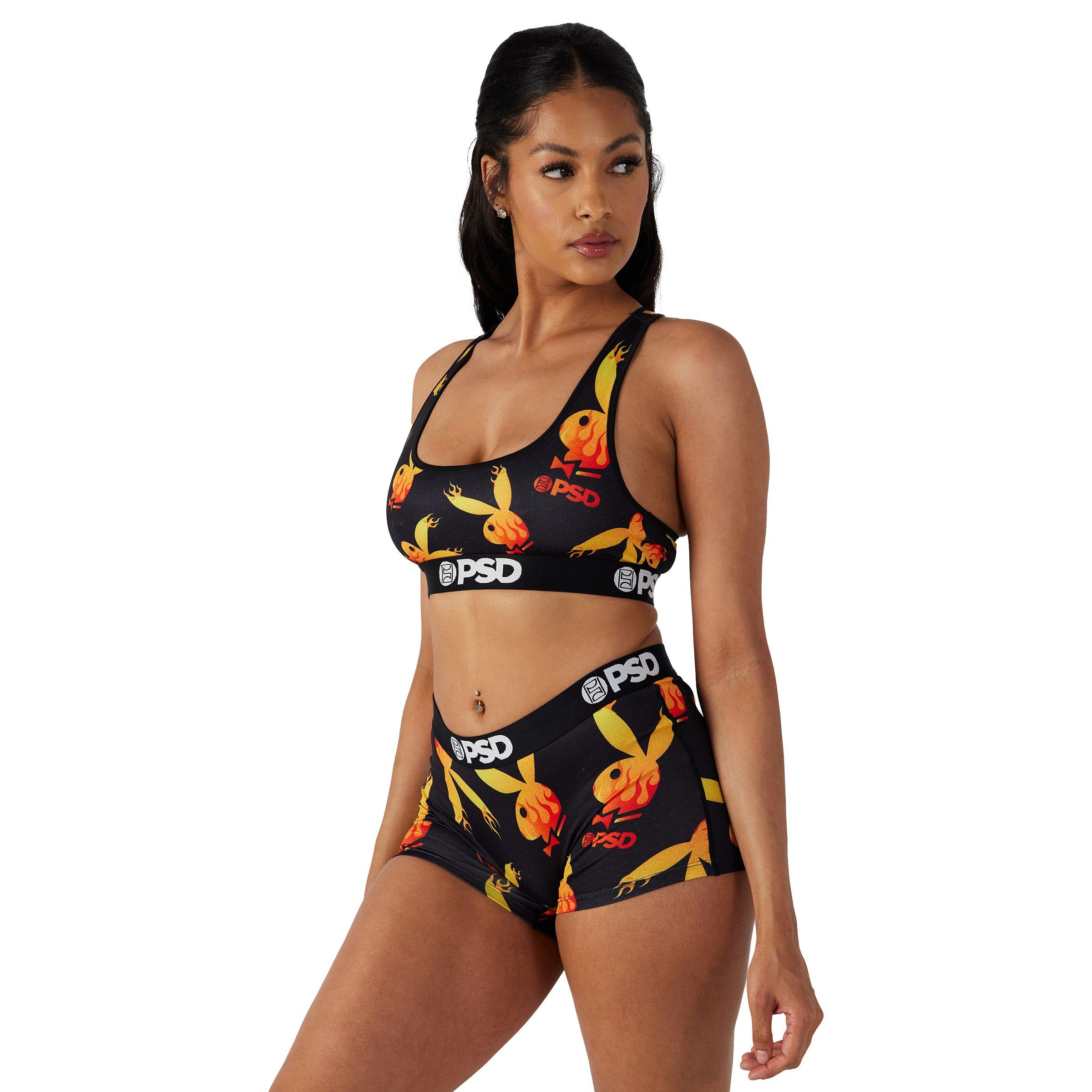 PSD Women's Playboy Flames Boy Shorts - BLACK Thumbnail View 3