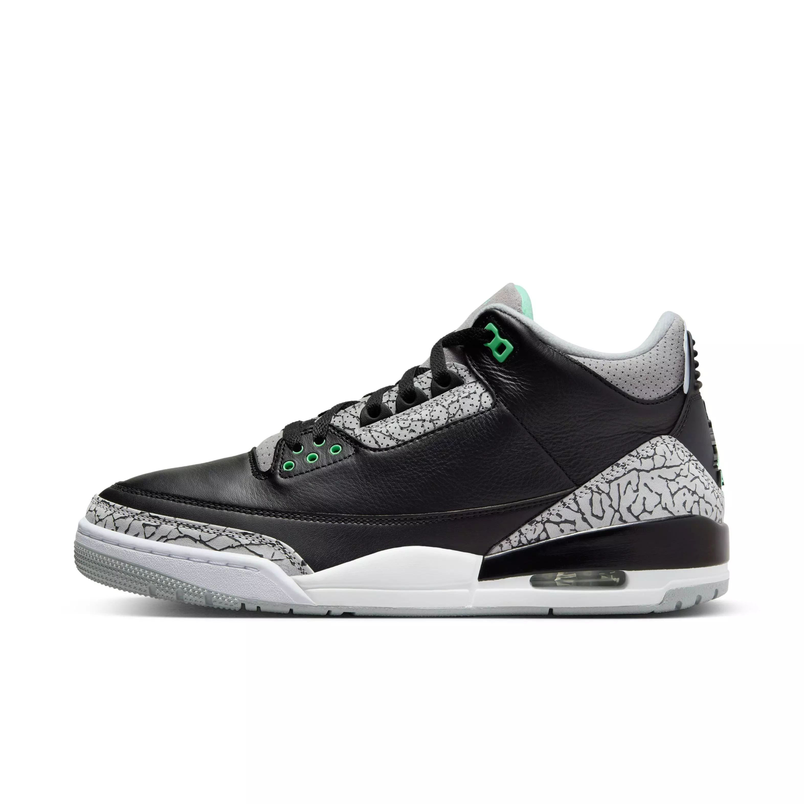 Jordan 3 Retro "Green Glow" Men's Shoe - BLACK/GREEN GLOW/WOLF GREY