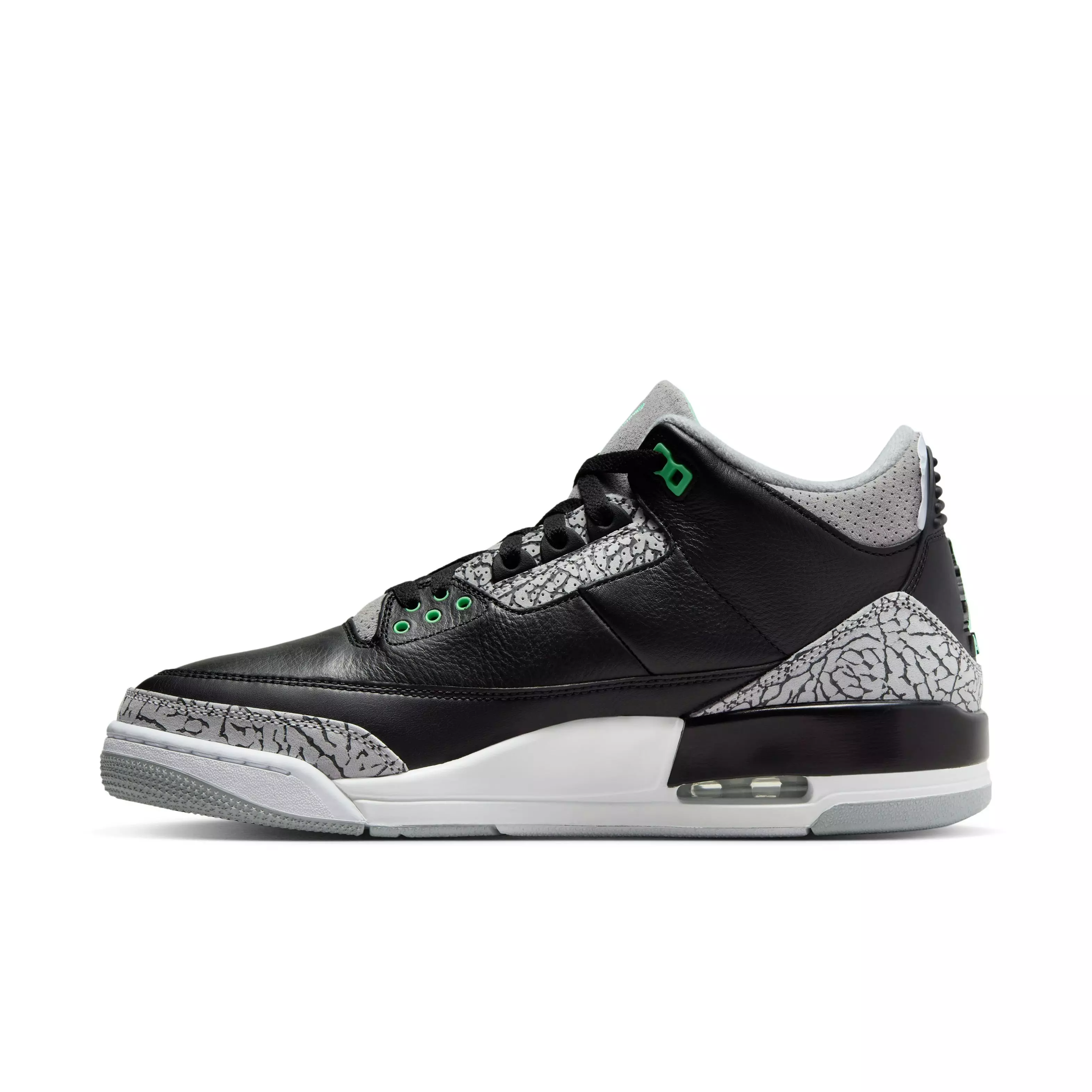 Jordan 3 Retro "Green Glow" Men's Shoe - BLACK/GREEN GLOW/WOLF GREY