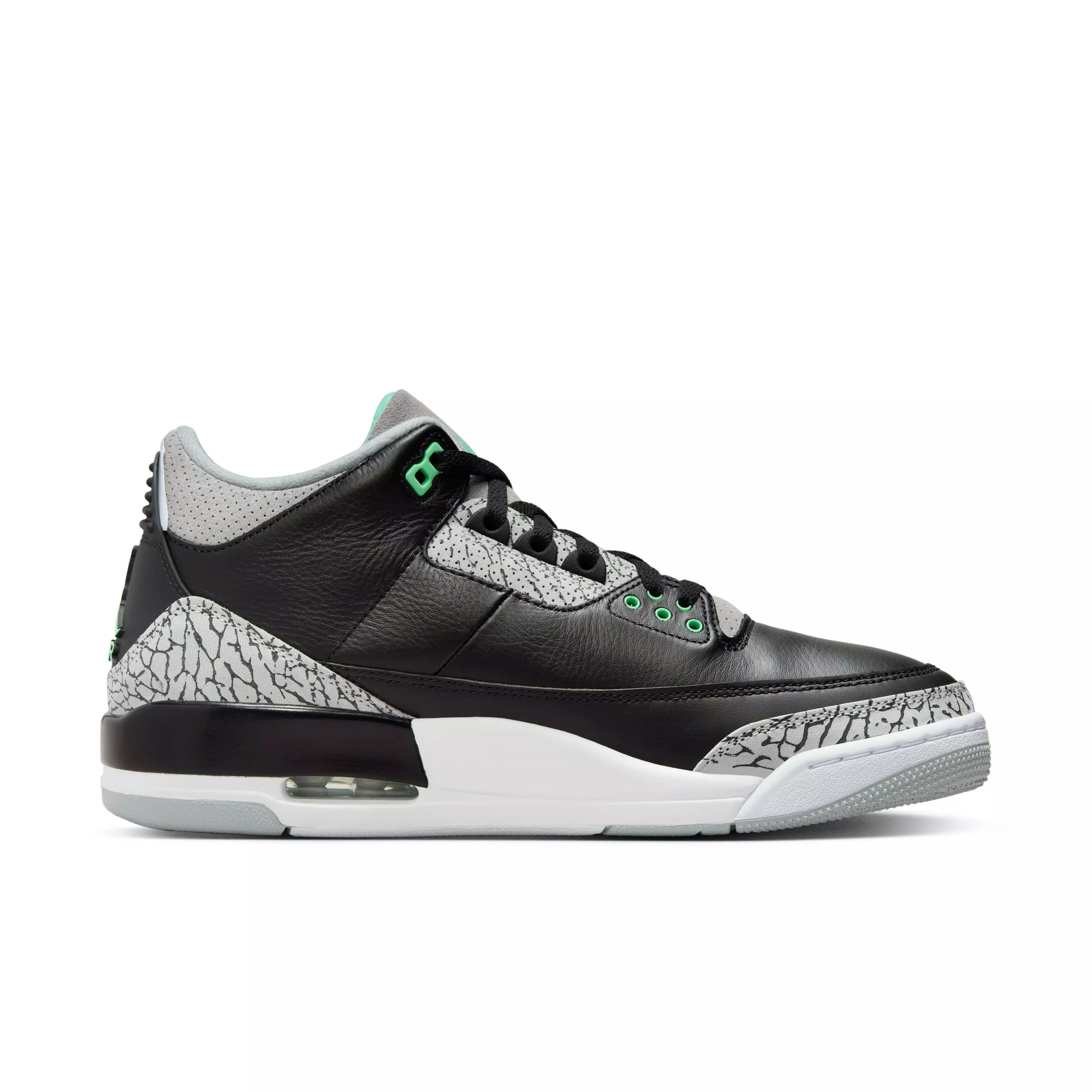 Jordan 3 Retro "Green Glow" Men's Shoe - BLACK/GREEN GLOW/WOLF GREY