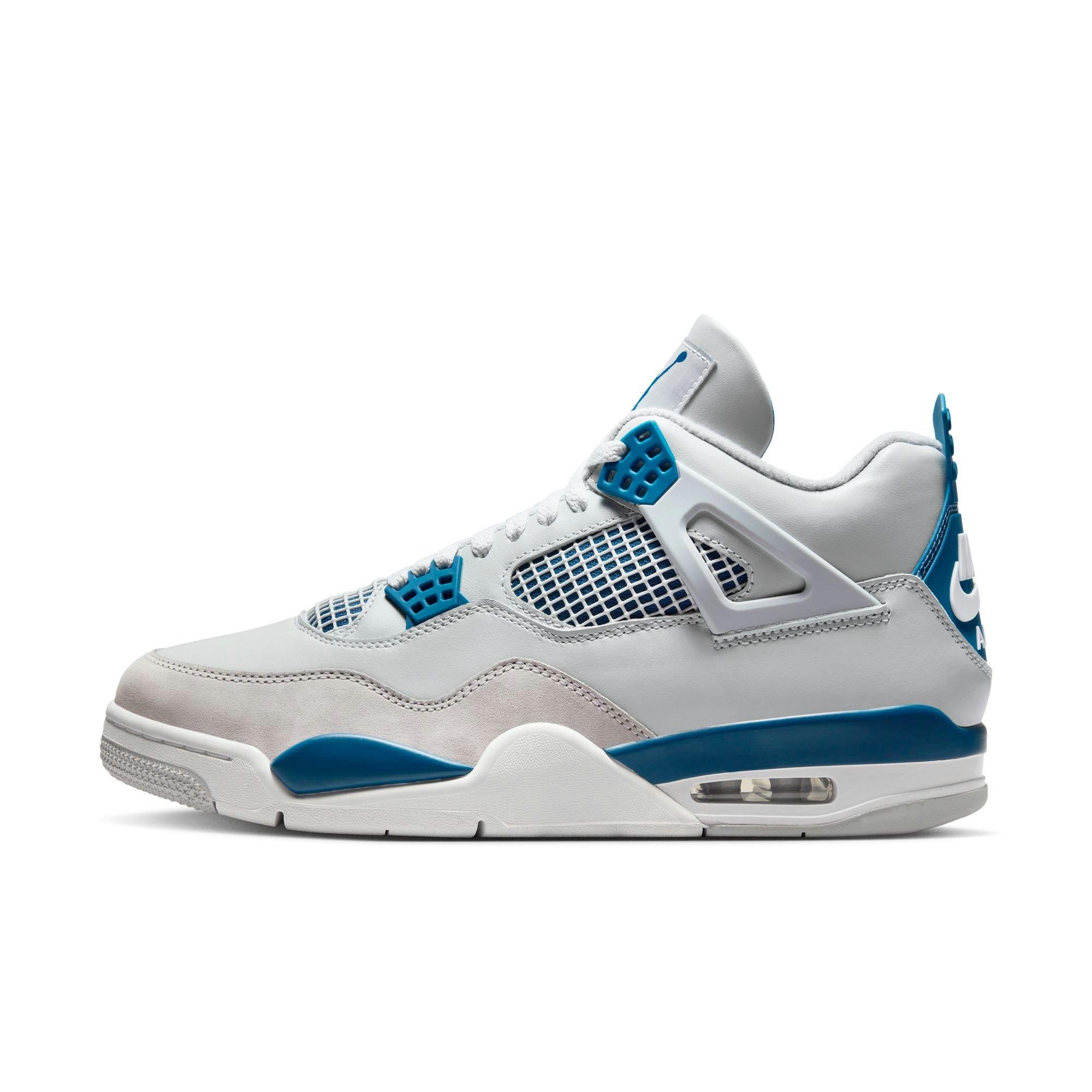 Jordan 4 Retro "Industrial Blue" Men's Shoe - OFF WHITE/MILITARY BLUE/NEUTRAL GREY Thumbnail View 6