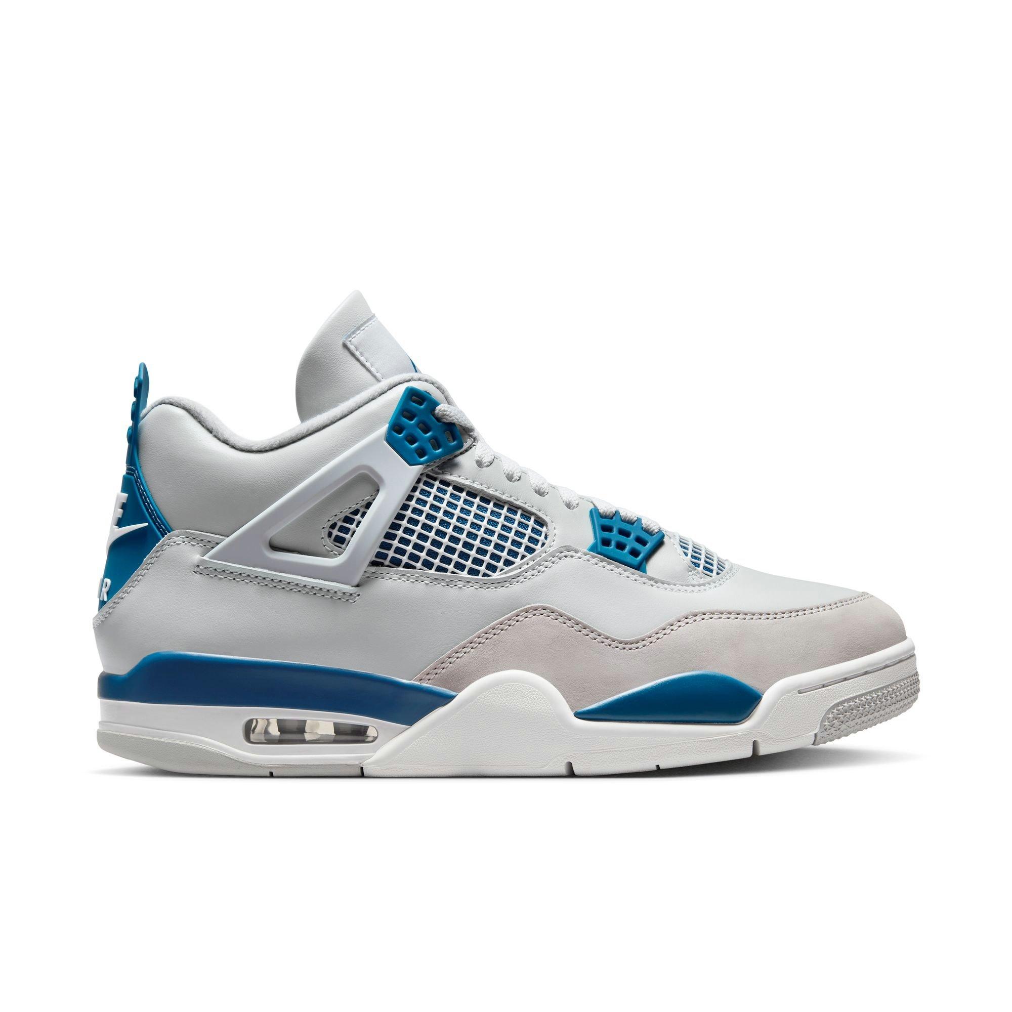 Jordan 4 Retro "Industrial Blue" Men's Shoe - OFF WHITE/MILITARY BLUE/NEUTRAL GREY Thumbnail View 1
