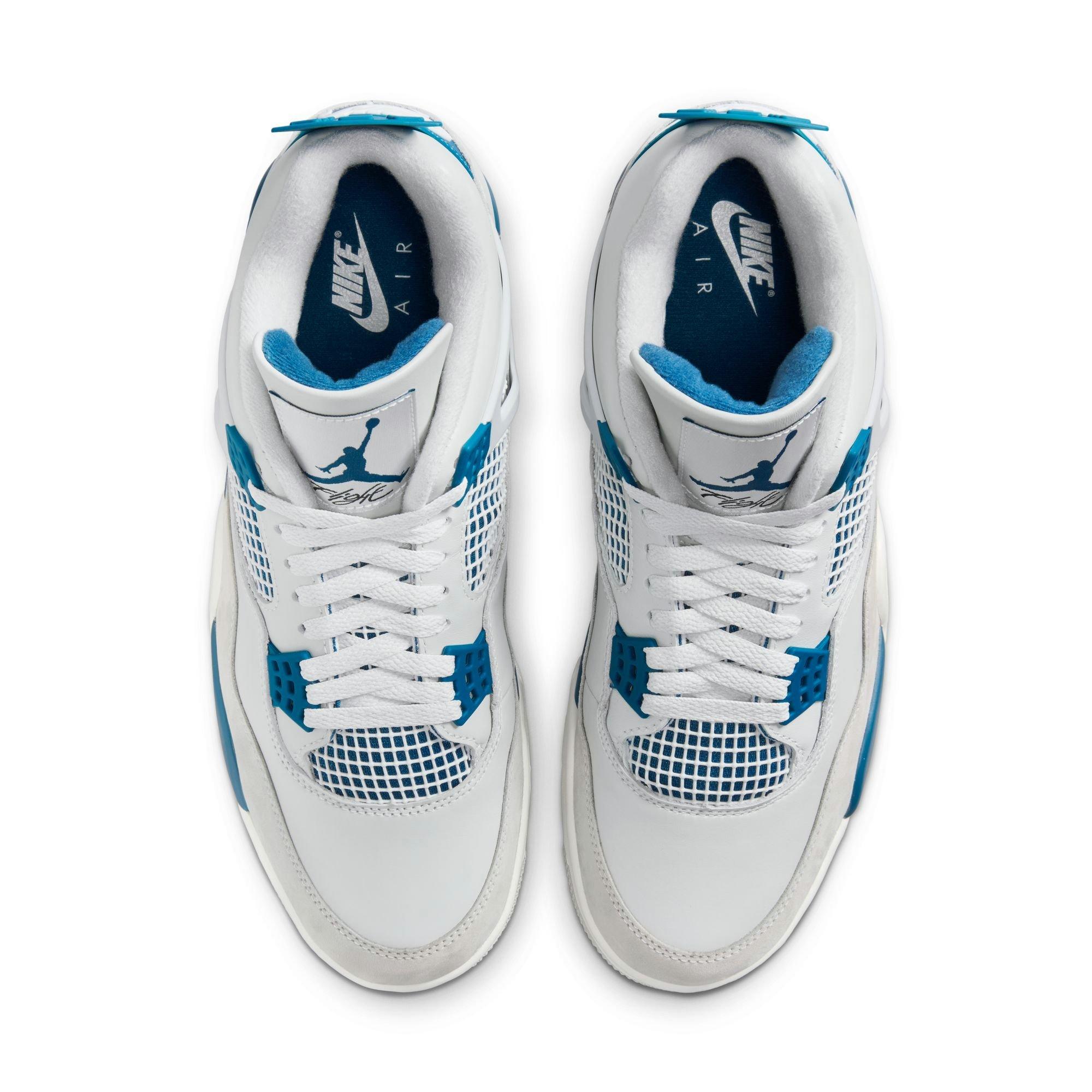 Jordan 4 Retro "Industrial Blue" Men's Shoe - OFF WHITE/MILITARY BLUE/NEUTRAL GREY Thumbnail View 9