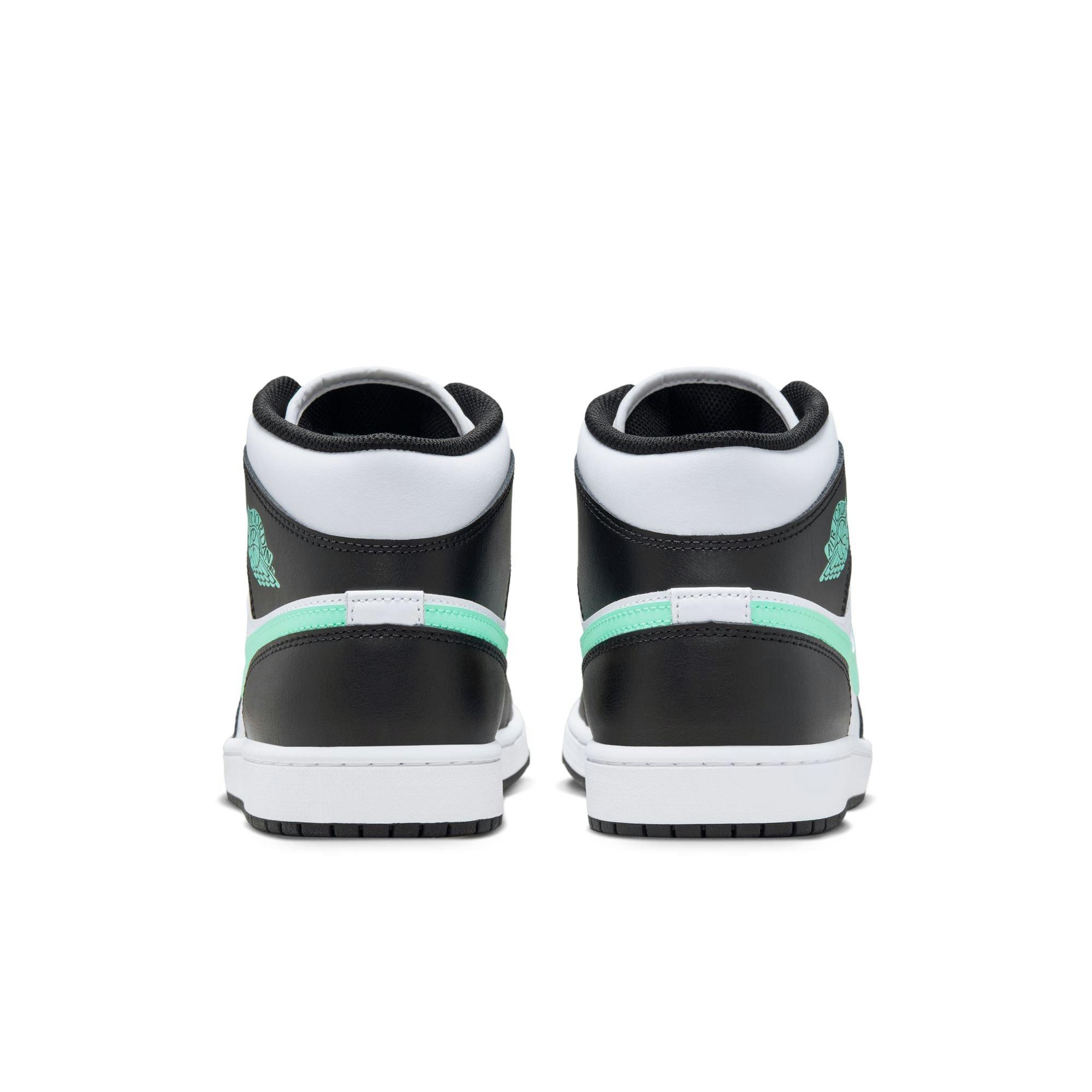 Jordan 1 Mid Men's "White/Green Glow/Black" Shoe