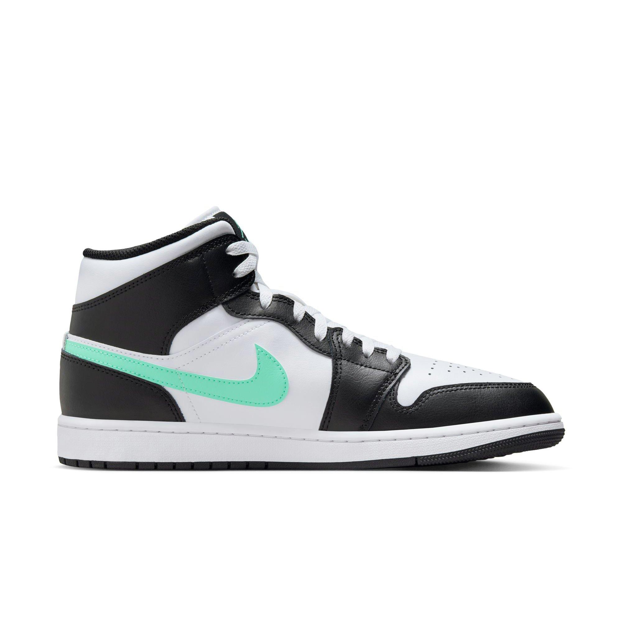 Jordan 1 Mid Men's "White/Green Glow/Black" Shoe