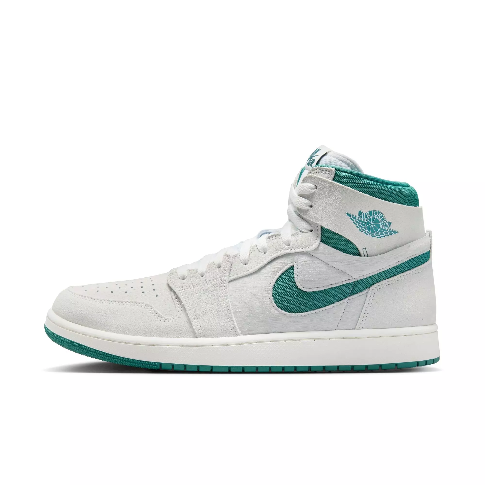 Jordan 1 Zoom CMFT 2 "Summit White/Bicoastal/Oxidized Green" Men's Shoe - WHITE/GREEN