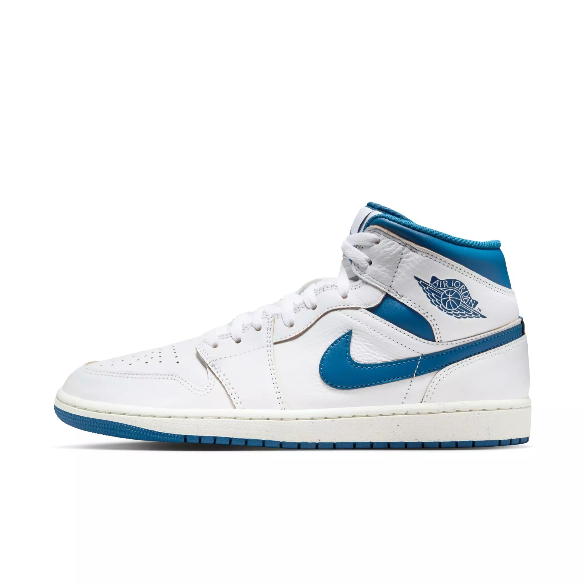 Jordan 1 Mid SE "White/Industrial Blue/Sail" Men's Shoe - WHITE/BLUE
