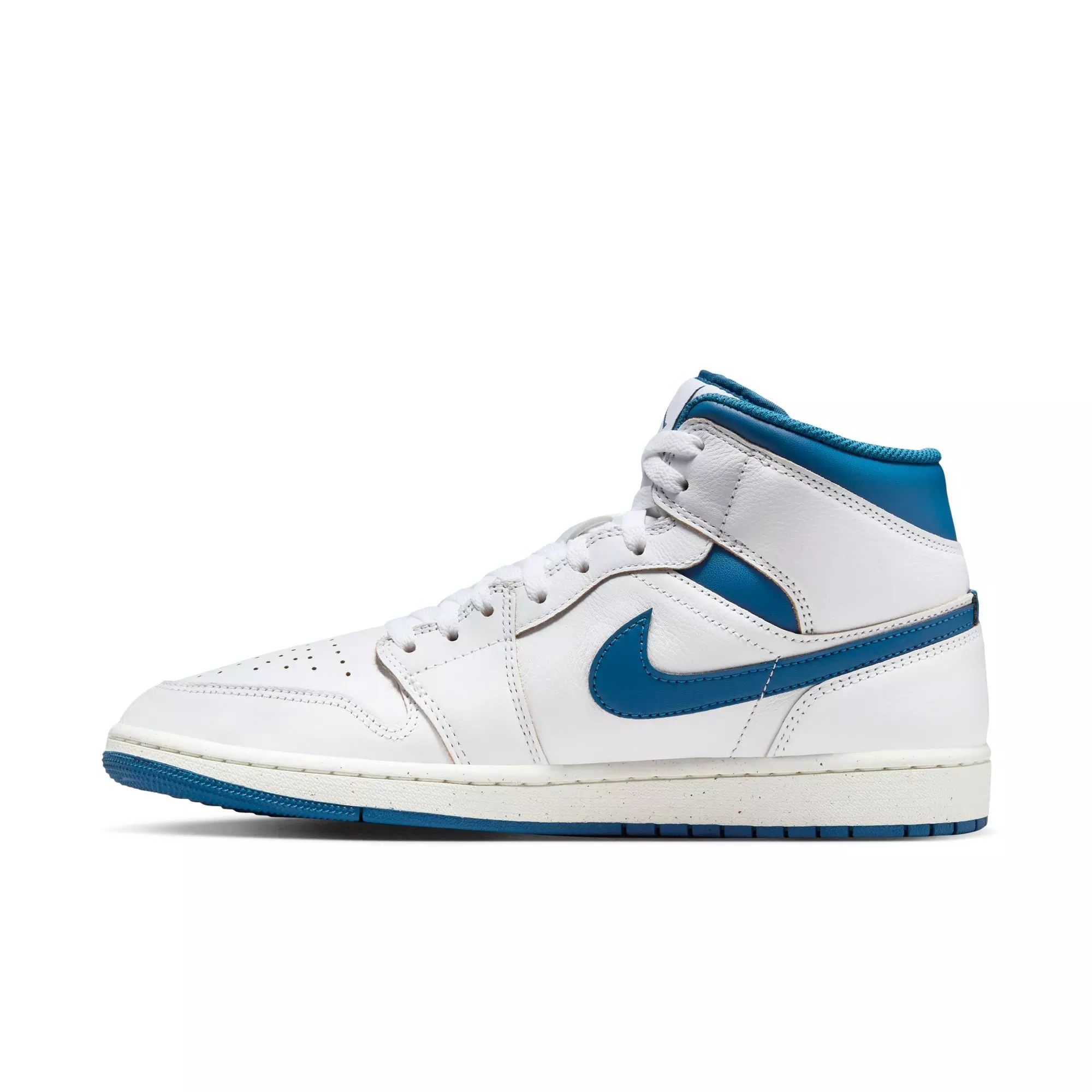 Jordan 1 Mid SE "White/Industrial Blue/Sail" Men's Shoe - WHITE/BLUE