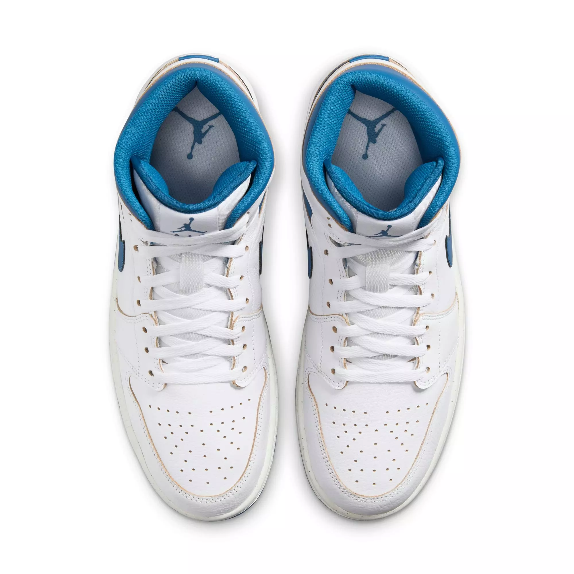 Jordan 1 Mid SE "White/Industrial Blue/Sail" Men's Shoe - WHITE/BLUE