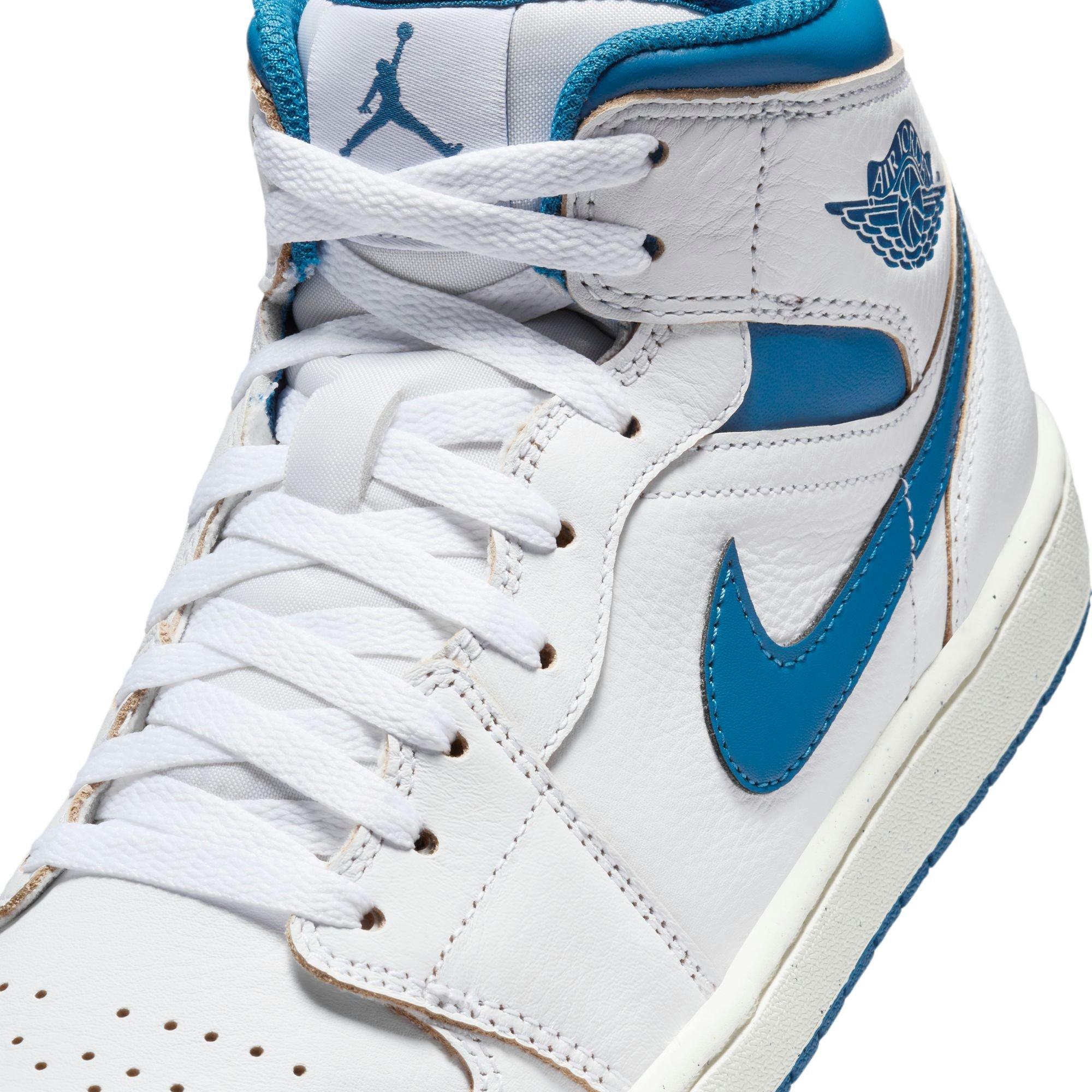 Jordan 1 Mid SE "White/Industrial Blue/Sail" Men's Shoe - WHITE/BLUE Thumbnail View 10