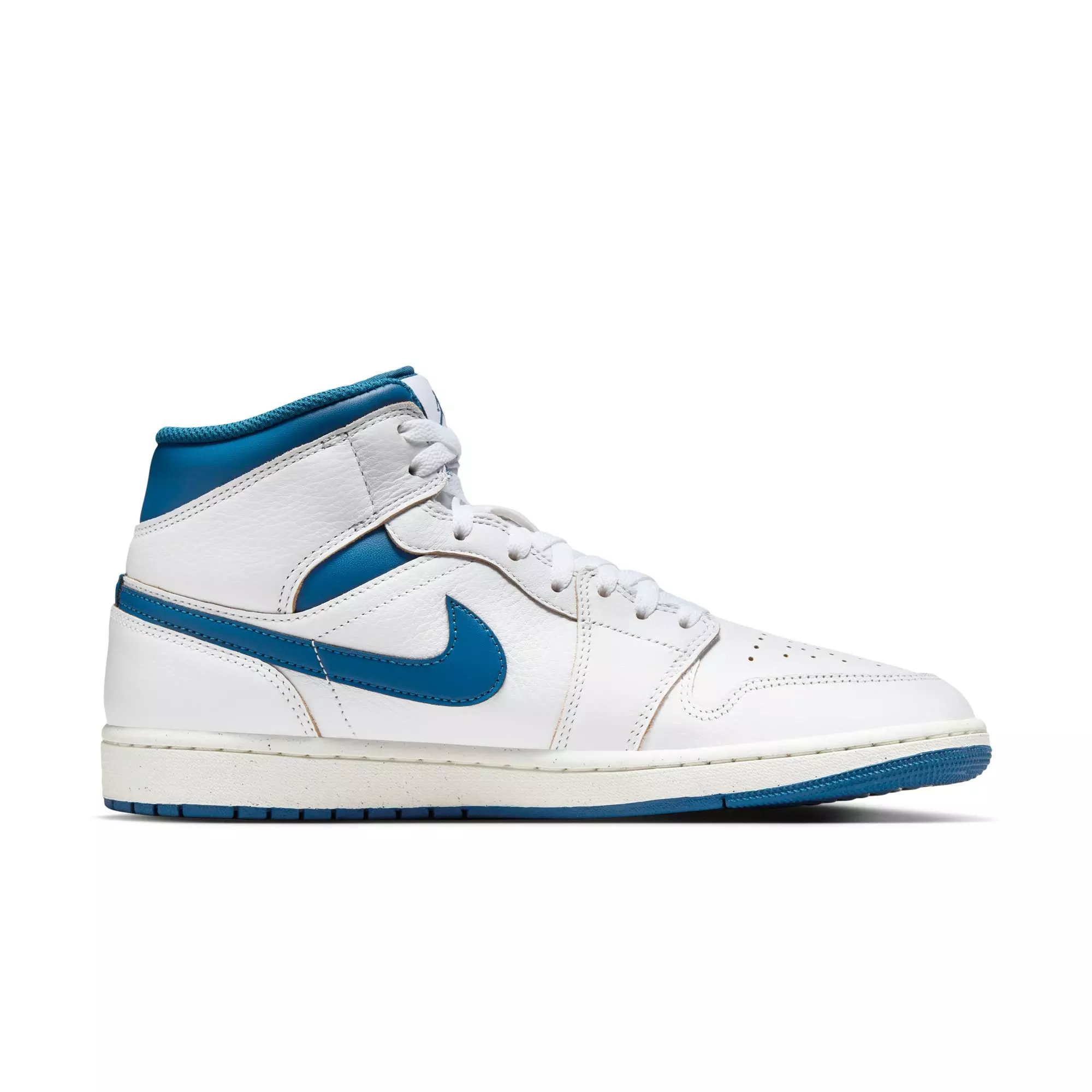 Jordan 1 Mid SE "White/Industrial Blue/Sail" Men's Shoe - WHITE/BLUE
