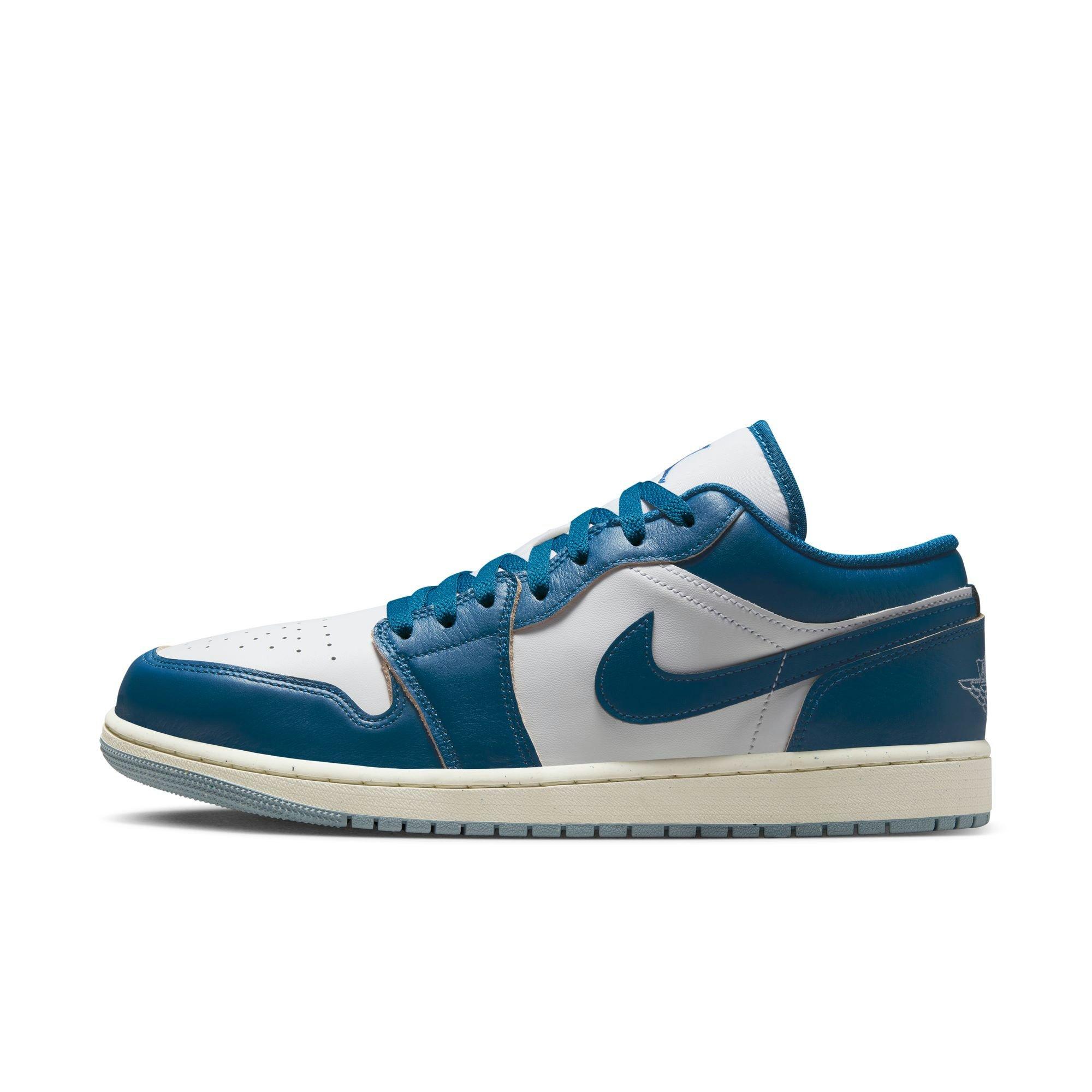 Jordan 1 Low SE "White/Industrial Blue/Blue Grey/Sail" Men's Shoe - WHITE/BLUE Thumbnail View 3