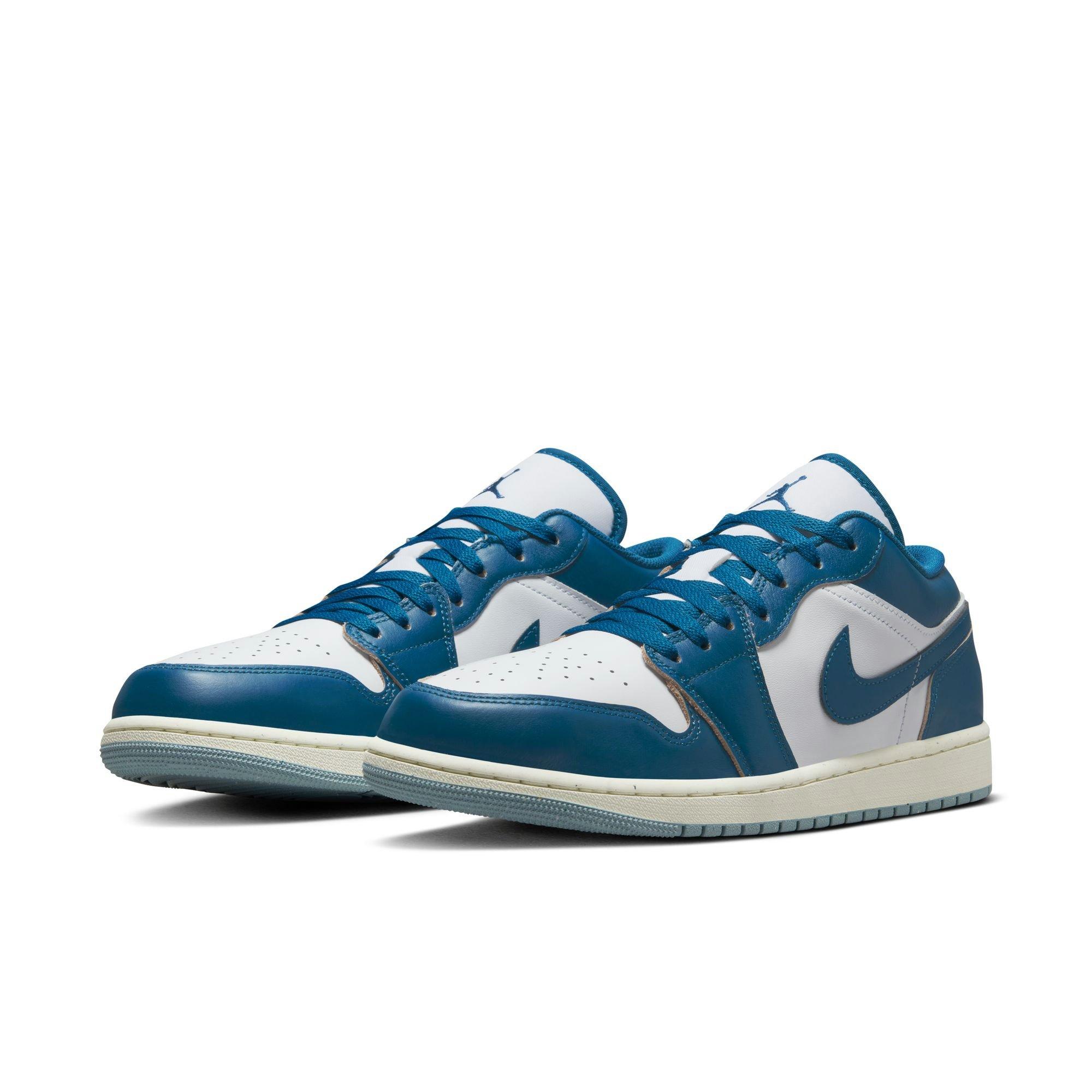 Jordan 1 Low SE "White/Industrial Blue/Blue Grey/Sail" Men's Shoe - WHITE/BLUE Thumbnail View 5