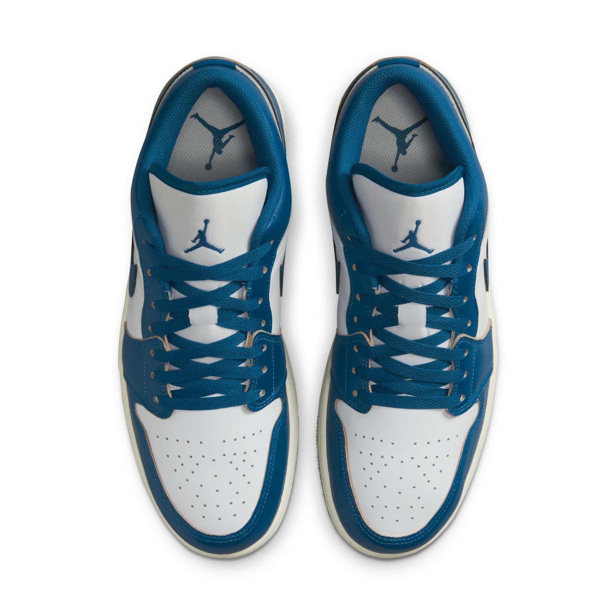 Jordan 1 Low SE "White/Industrial Blue/Blue Grey/Sail" Men's Shoe - WHITE/BLUE Thumbnail View 7