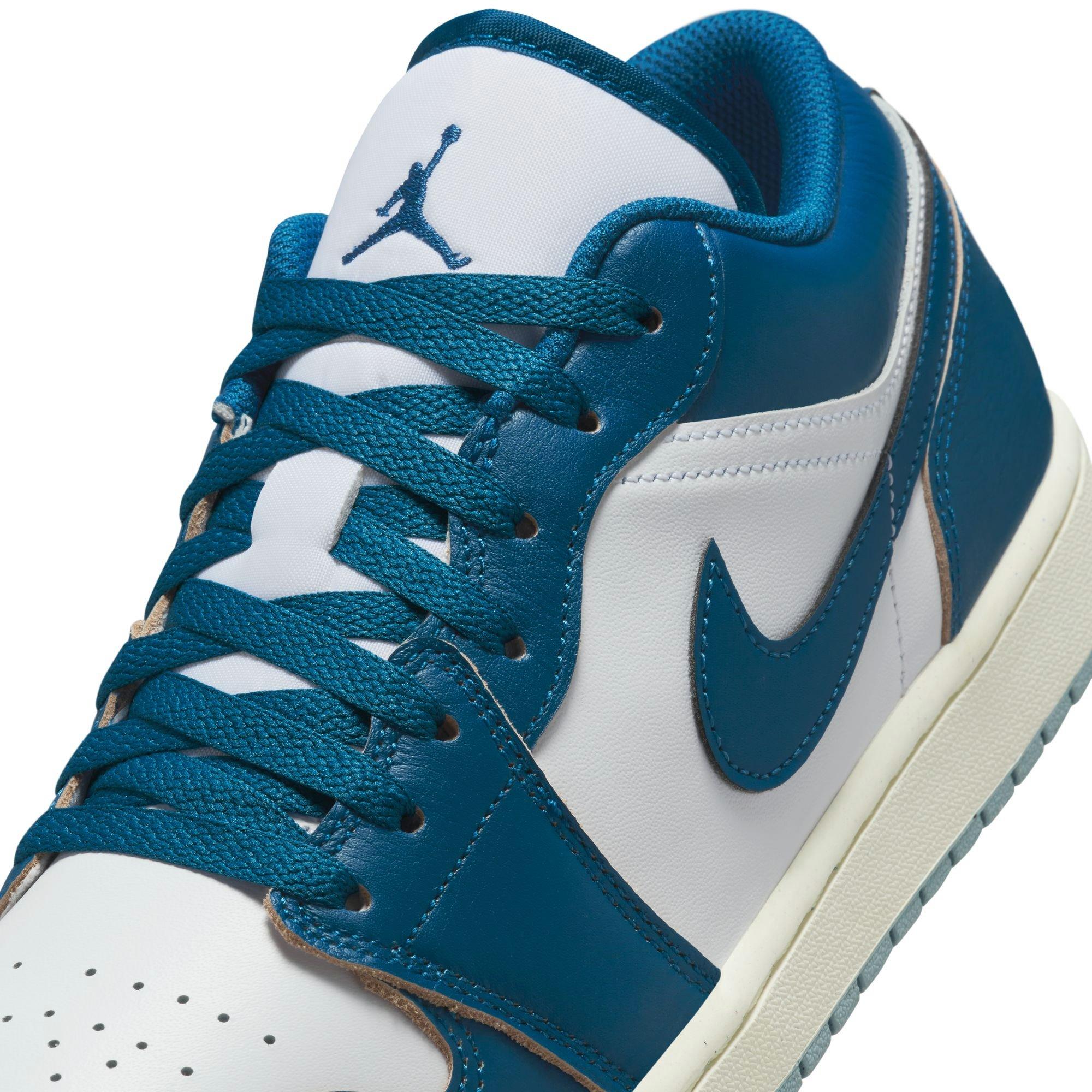 Jordan 1 Low SE "White/Industrial Blue/Blue Grey/Sail" Men's Shoe - WHITE/BLUE Thumbnail View 10