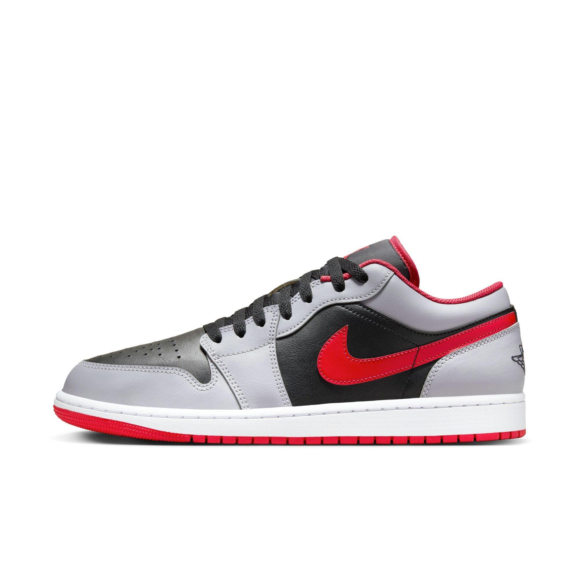 Jordan 1 Low "Black/Fire Red/Cement Grey/White" Men's Shoe - BLACK/GREY/RED Thumbnail View 3