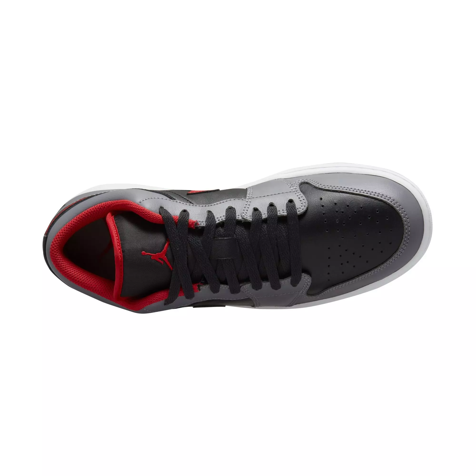 Jordan 1 Low "Black/Fire Red/Cement Grey/White" Men's Shoe - BLACK/GREY/RED