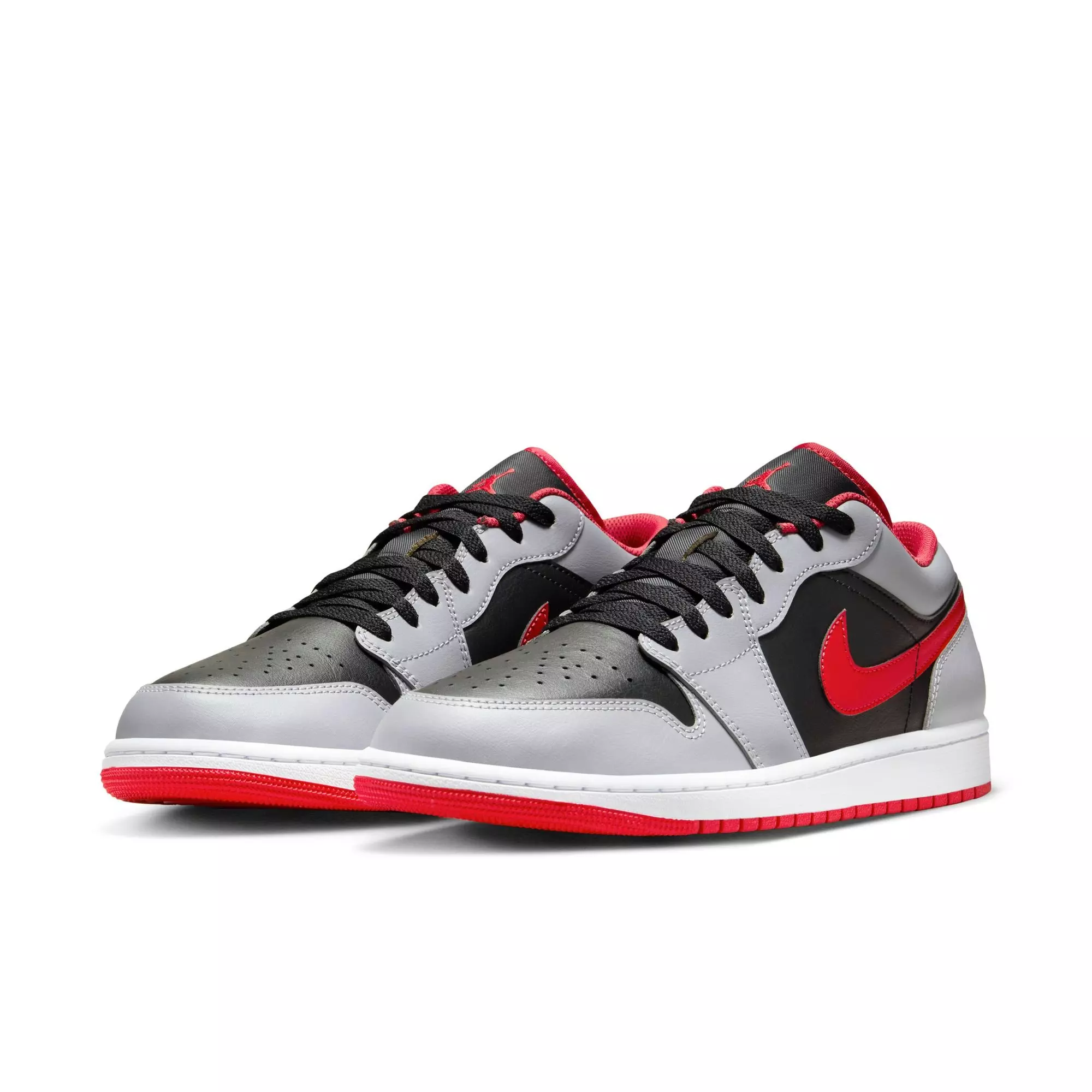 Jordan 1 Low "Black/Fire Red/Cement Grey/White" Men's Shoe - BLACK/GREY/RED
