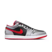 Jordan 1 Low "Black/Fire Red/Cement Grey/White" Men's Shoe - BLACK/GREY/RED