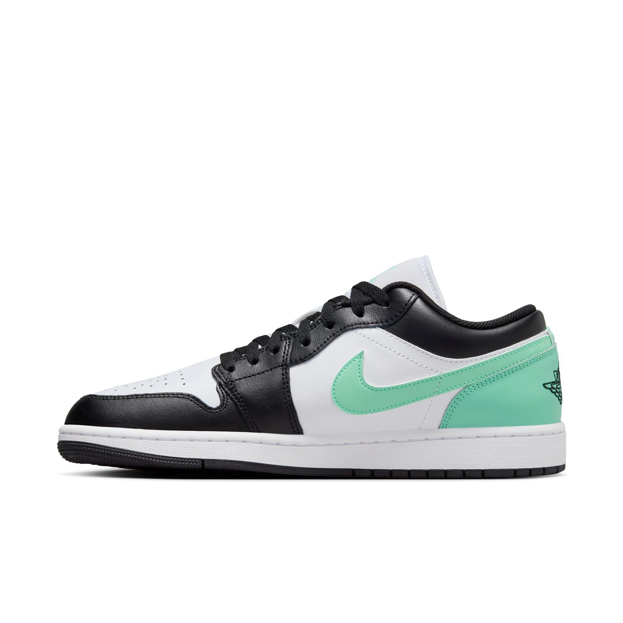 Jordan 1 Low "White/Black/Green Glow" Men's Shoe - WHITE/BLACK/GREEN Thumbnail View 4