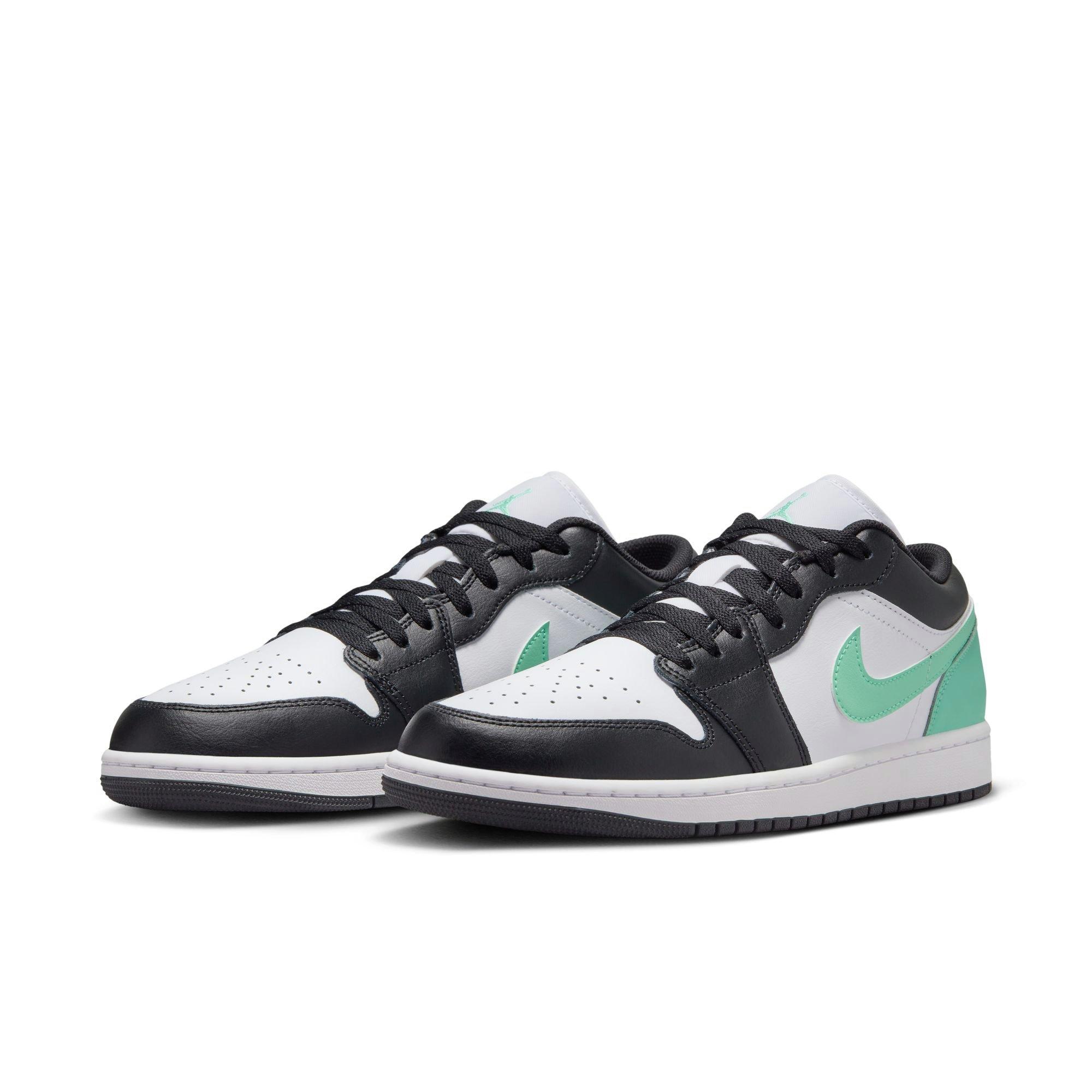 Jordan 1 Low "White/Black/Green Glow" Men's Shoe - WHITE/BLACK/GREEN Thumbnail View 5
