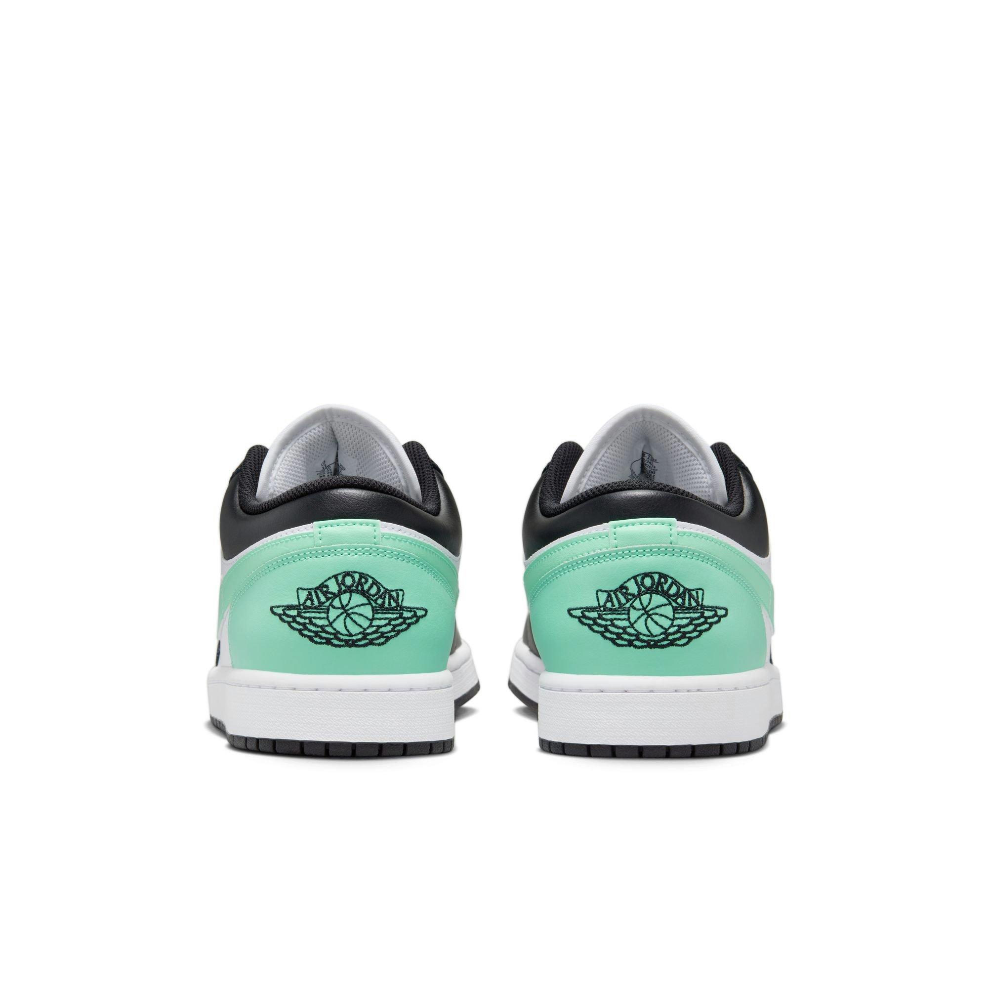 Jordan 1 Low "White/Black/Green Glow" Men's Shoe - WHITE/BLACK/GREEN Thumbnail View 6